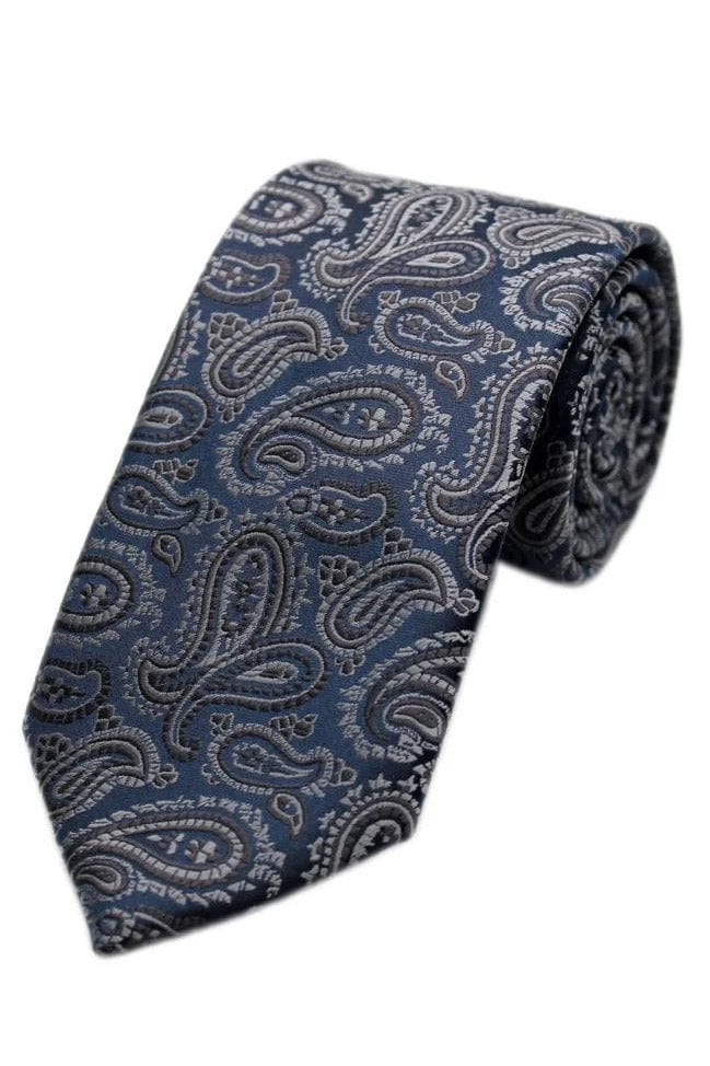 Lloyd Attree & Smith Paisley Tie - Grey F1765_6_OS