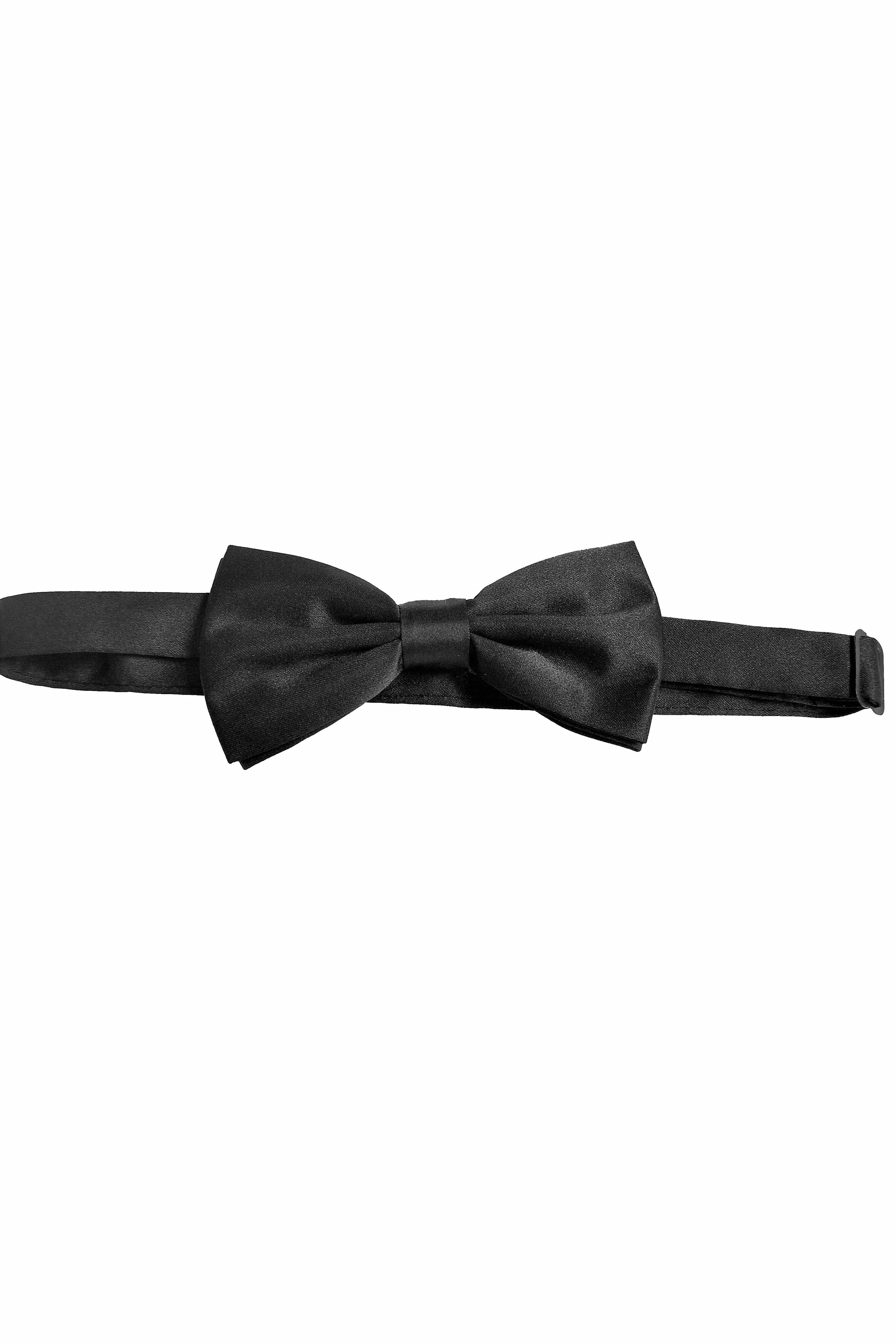 Lloyd Attree & Smith Plain Satin Ready Tied Bow Tie - Black B1847_1_OS