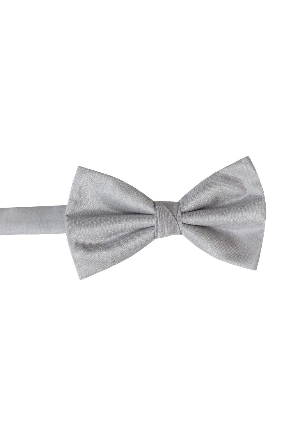 Lloyd Attree & Smith Shantung Ready Tied Bow Tie - Silver B1866_2_OS