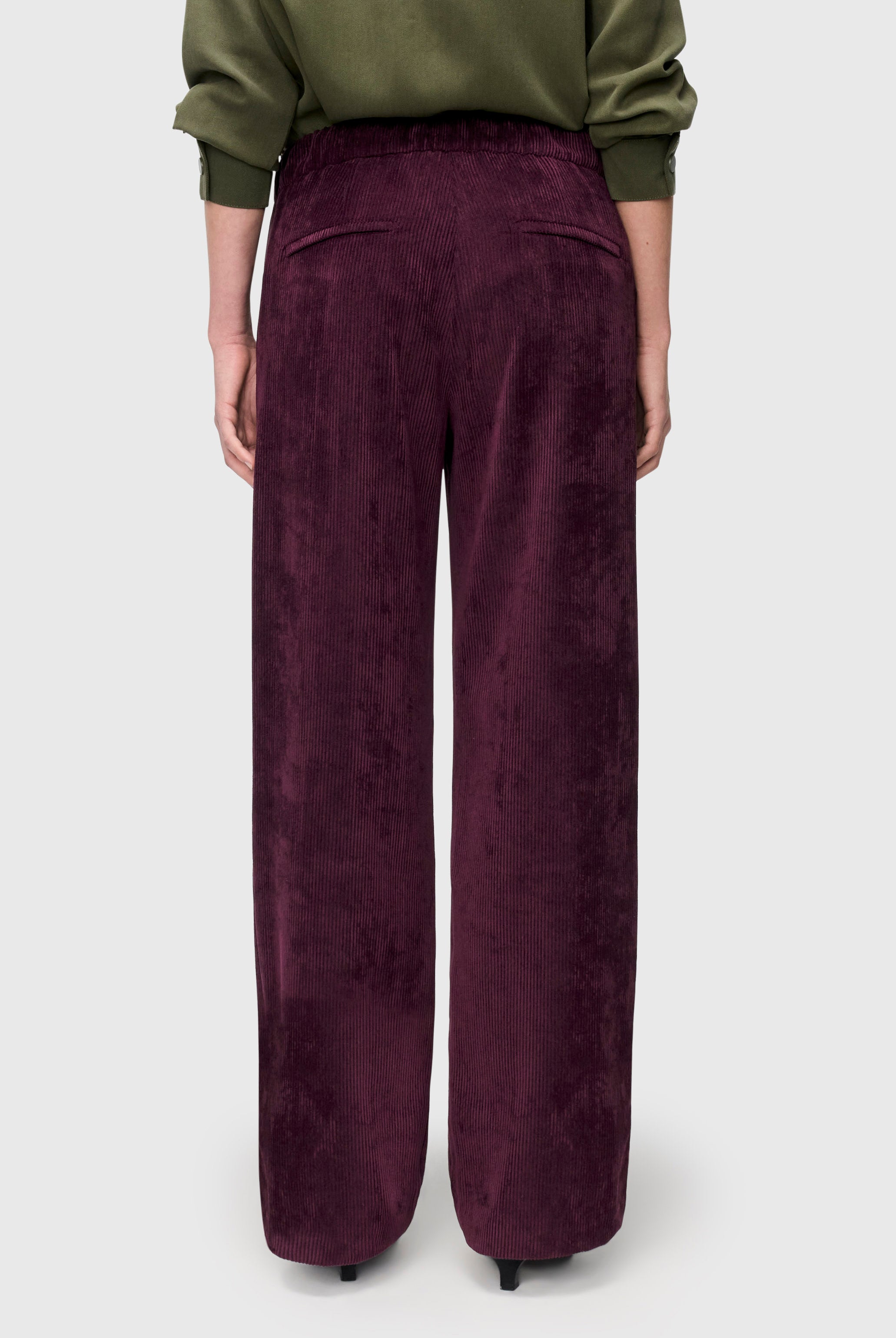 MAC Chiara Fluid Corduroy Trousers - Aubergine