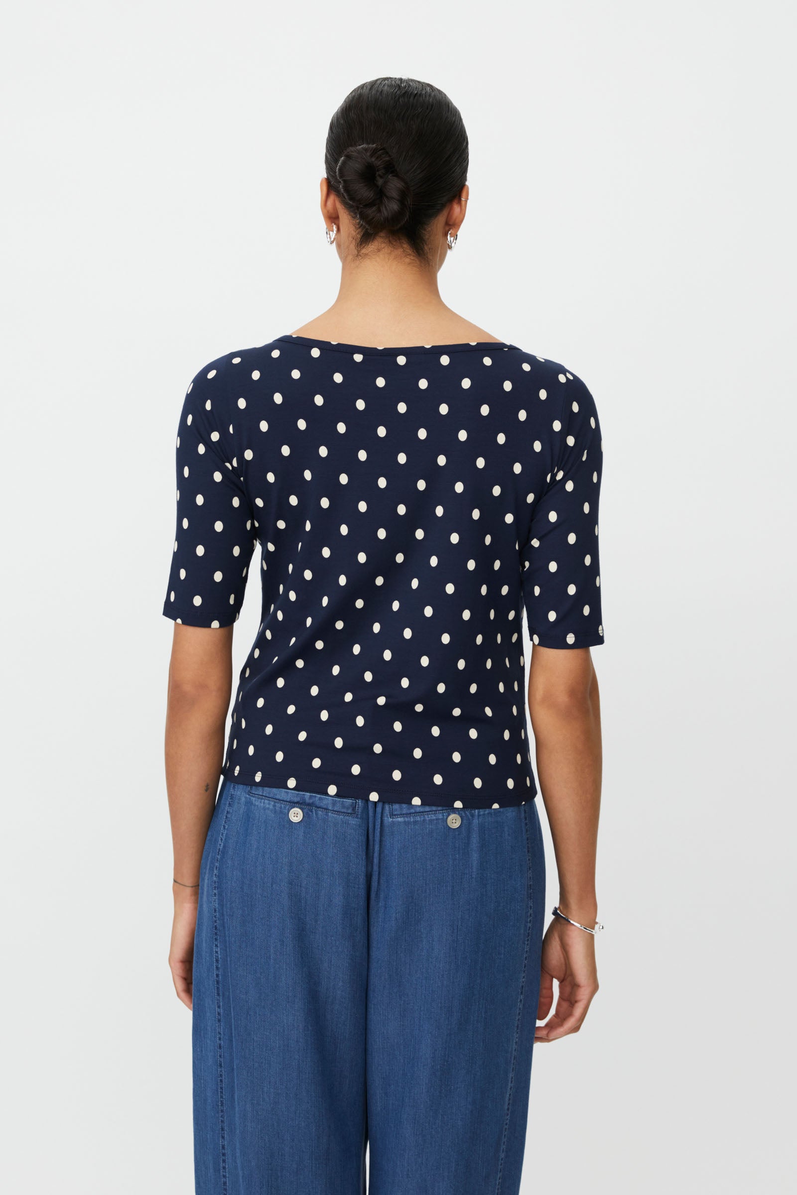Masai Bavessa Polka-Dot Top - Navy Blazer