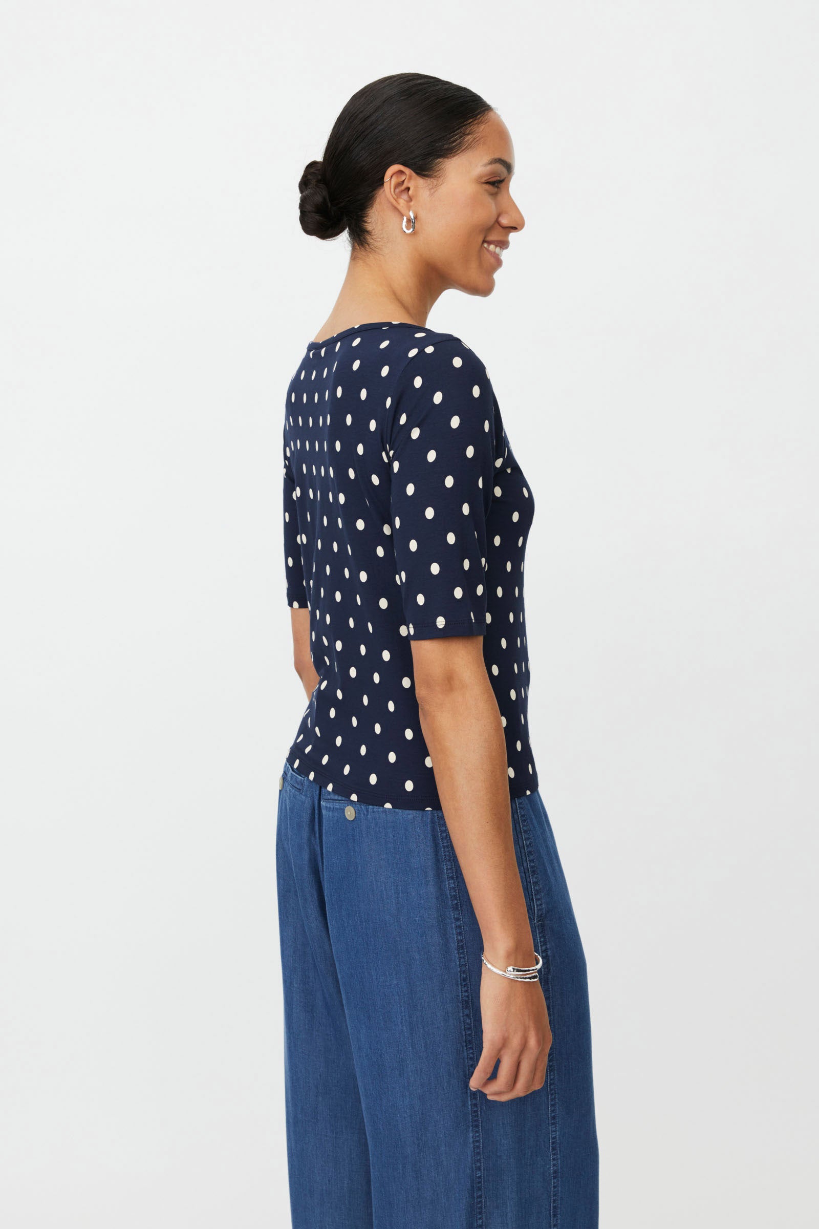 Masai Bavessa Polka-Dot Top - Navy Blazer