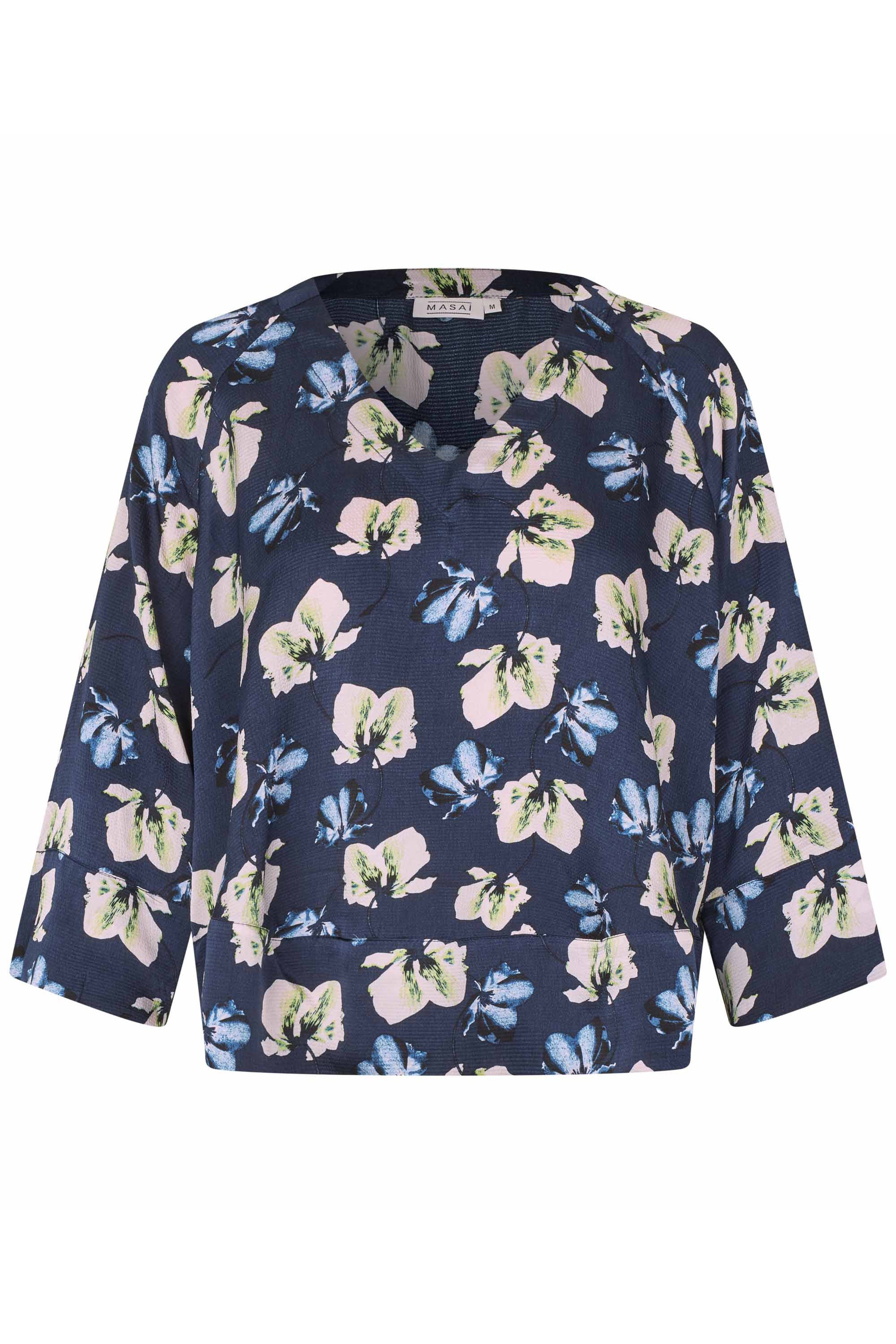 Masai Benika Regular 3/4 Sleeve Top - Navy Blazer