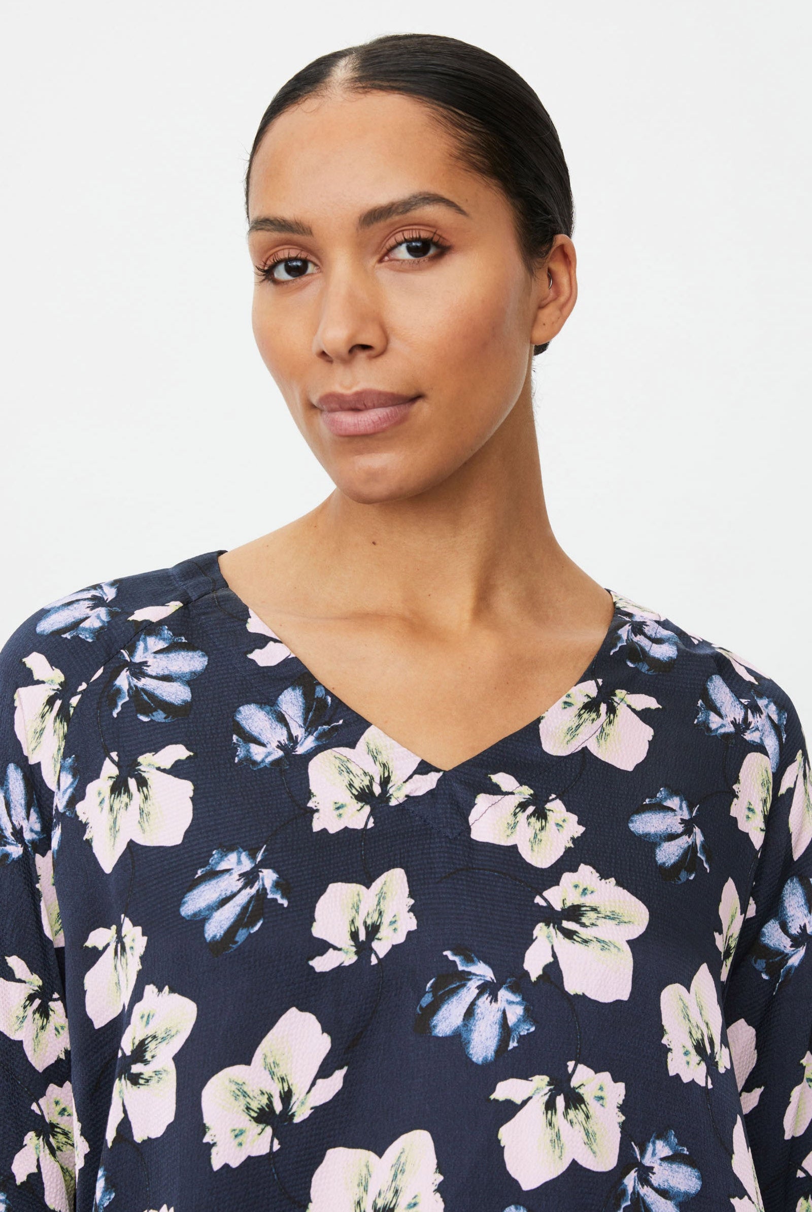 Masai Benika Regular 3/4 Sleeve Top - Navy Blazer