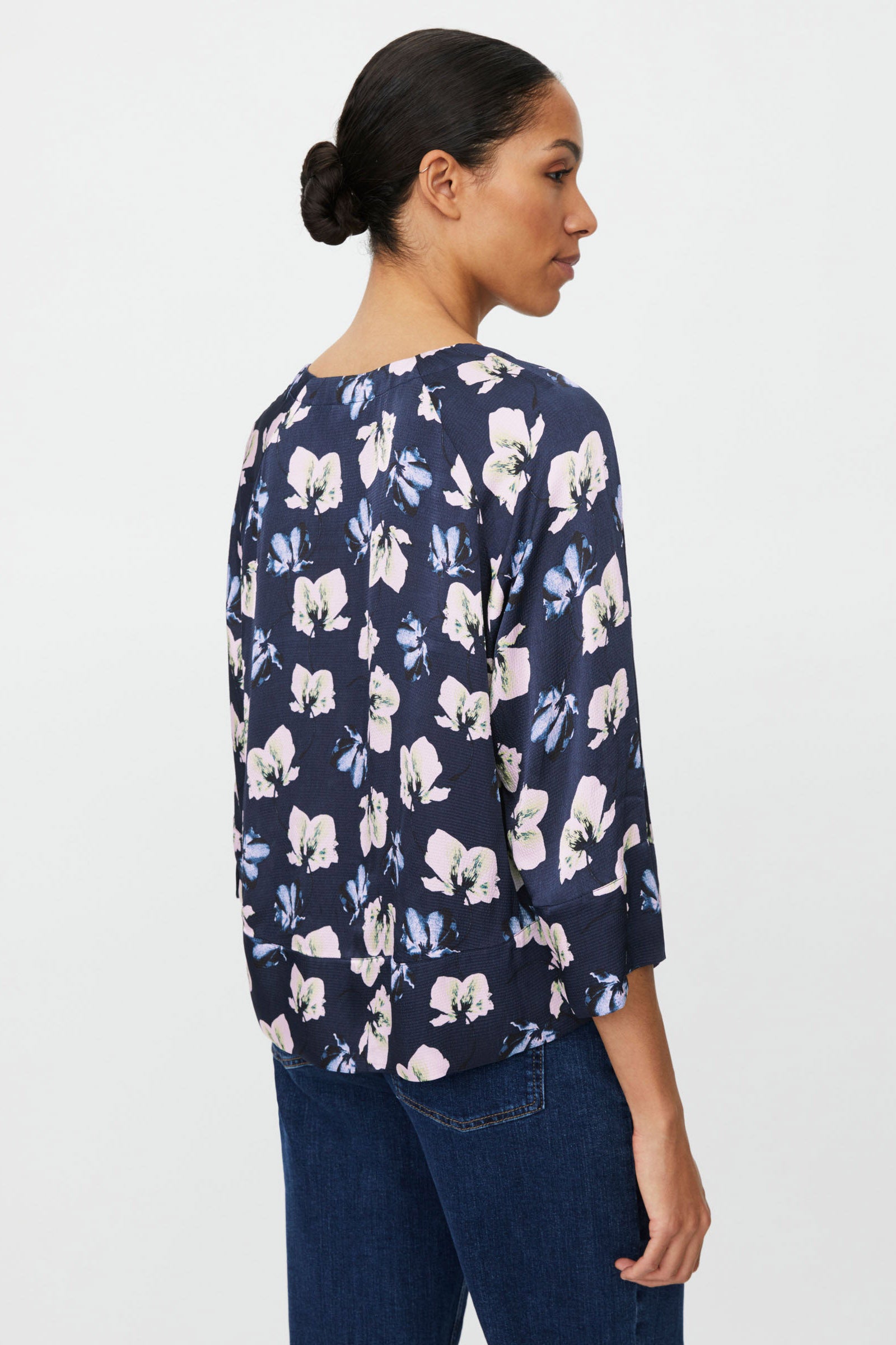 Masai Benika Regular 3/4 Sleeve Top - Navy Blazer