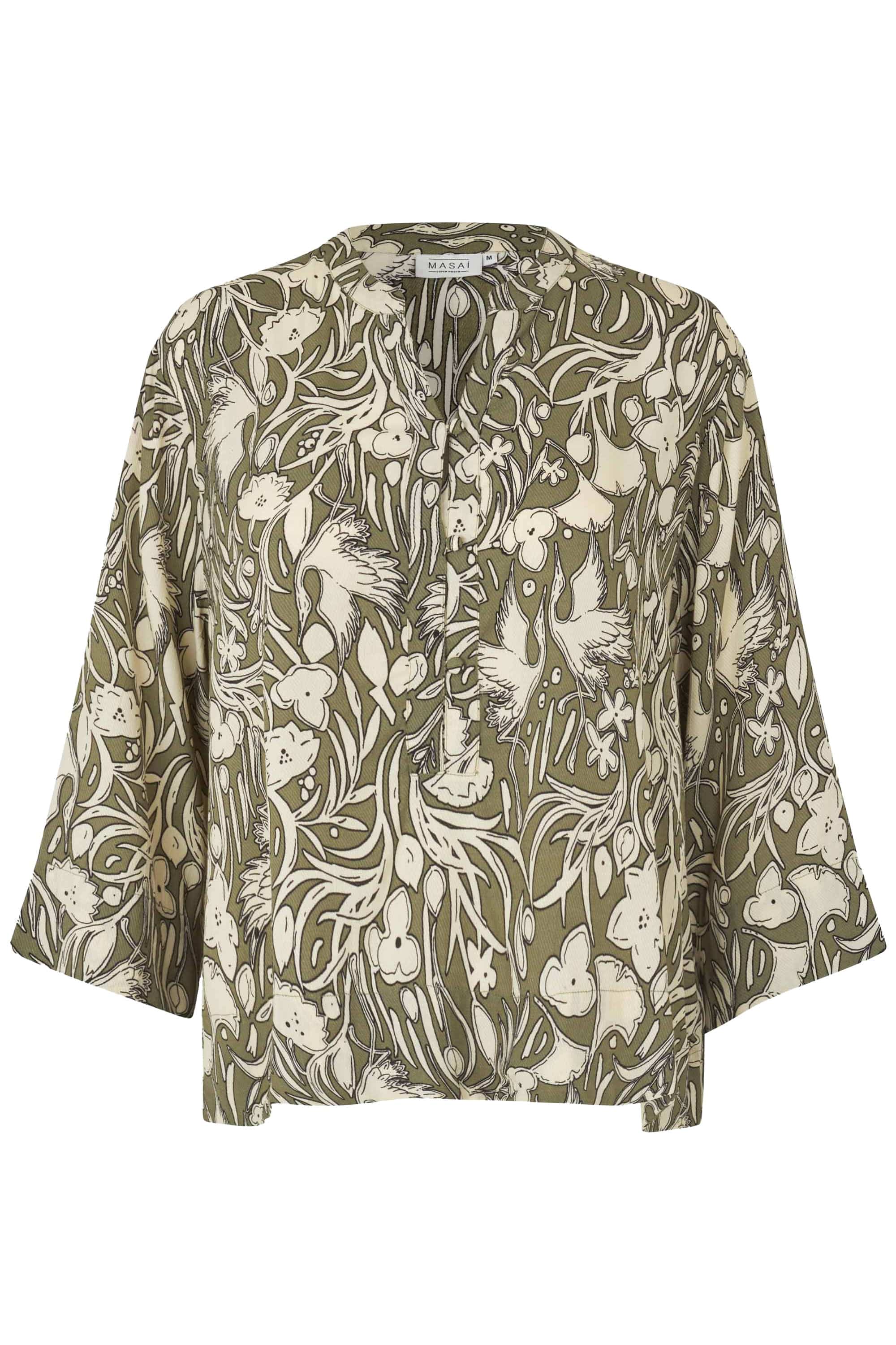 Masai Boanna Printed Blouse - Dark Lichen Green