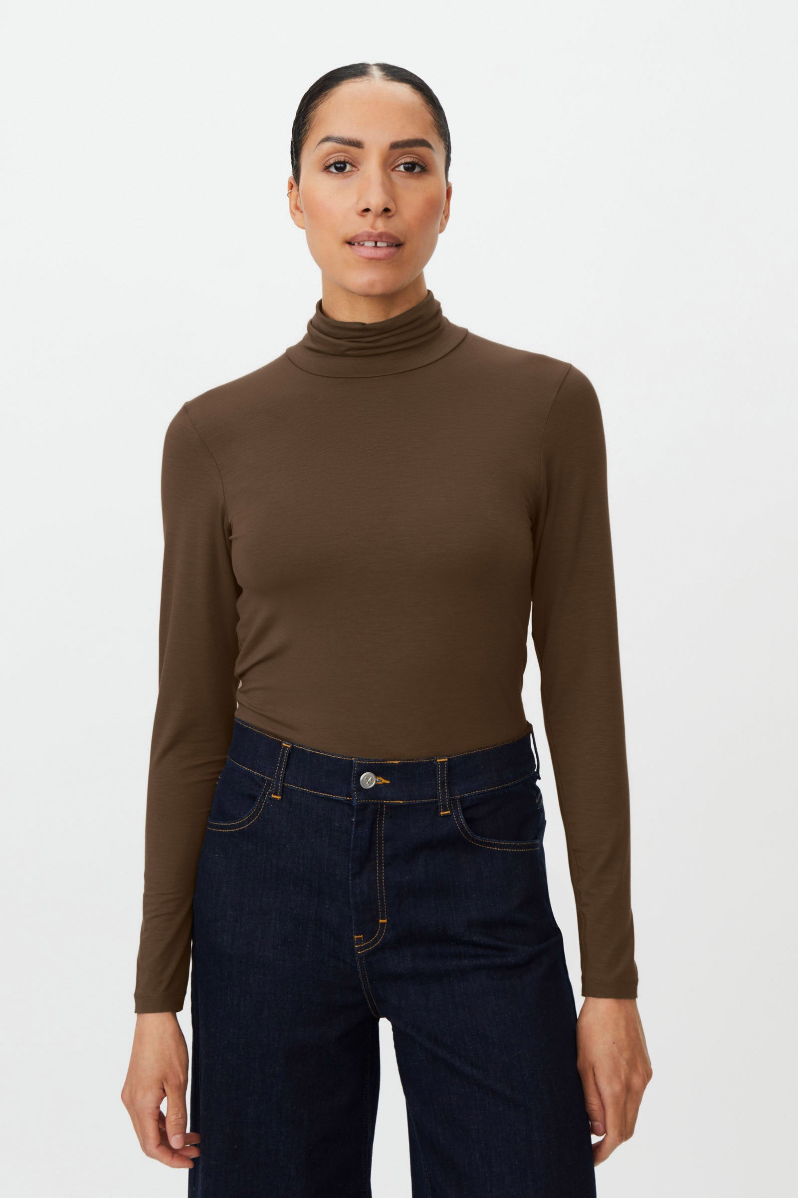 Masai Brooklyn Jersey Turtleneck Top - Slate Black