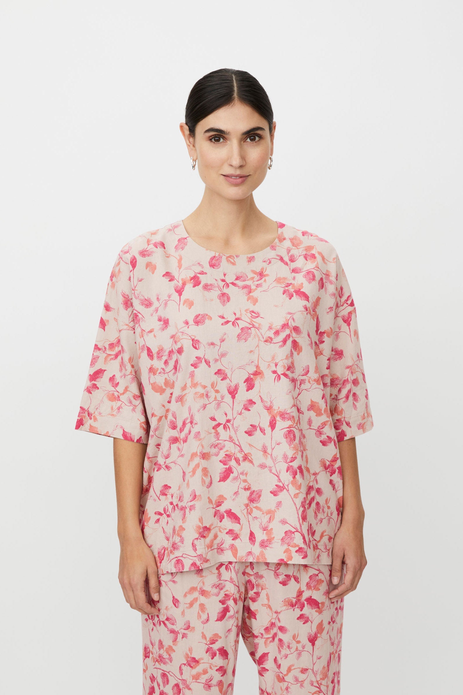 Masai Degana Floral Top - Carmine