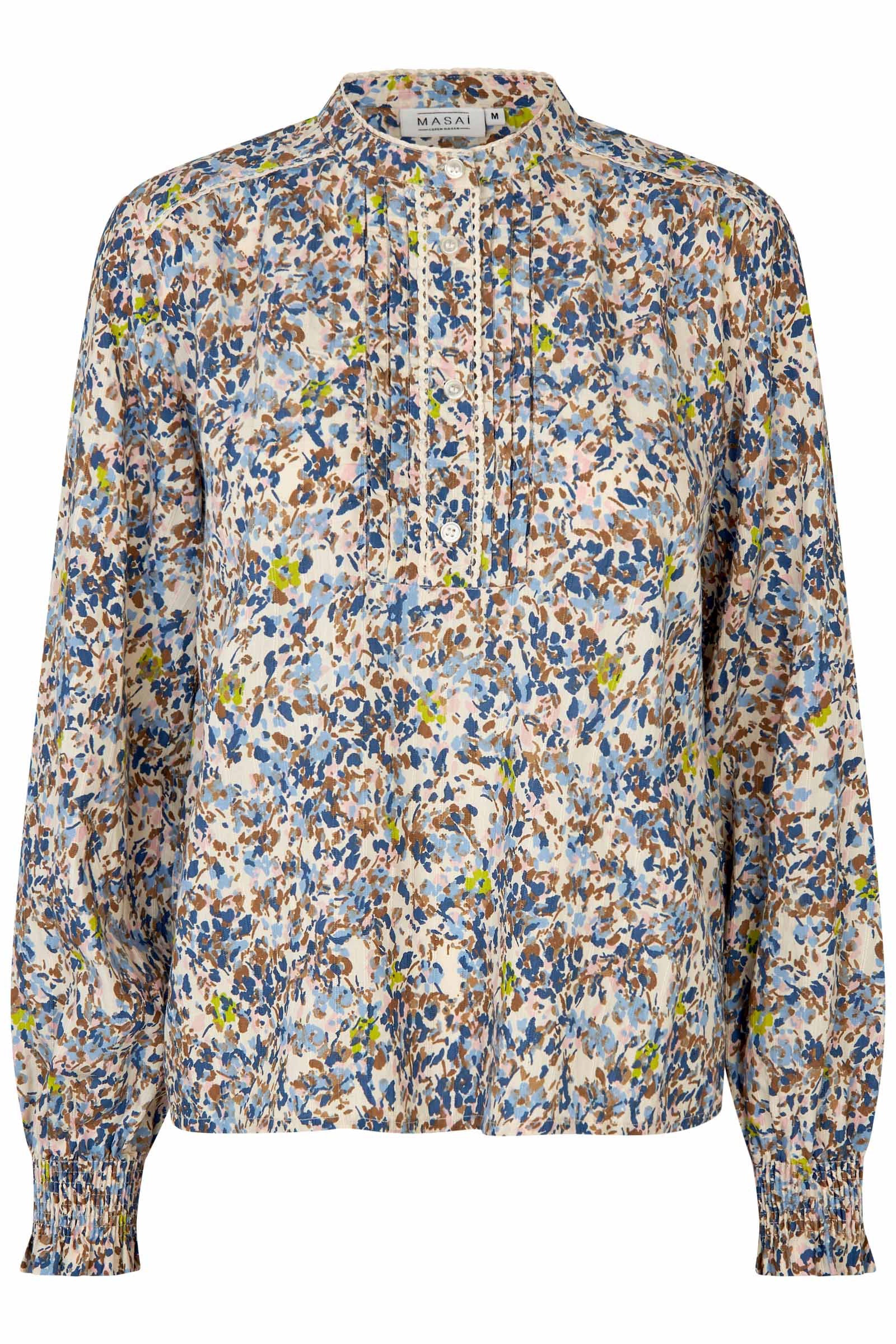 Masai Dionelle Floral Detail Blouse - Placid Blue
