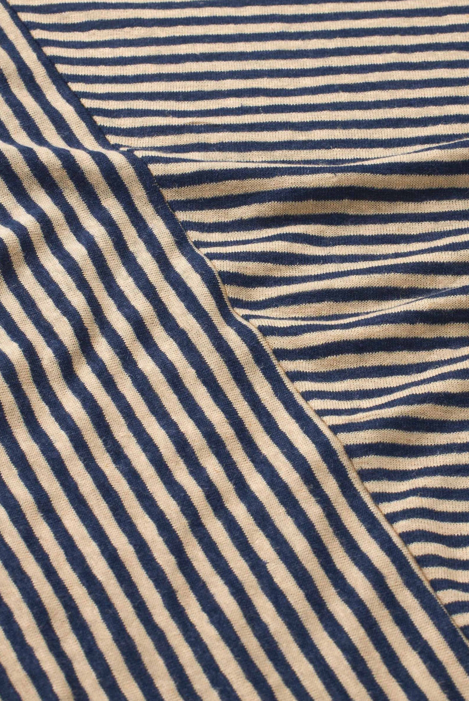 Masai Drasara Striped Linen-blend 3/4 Top - Medieval Blue