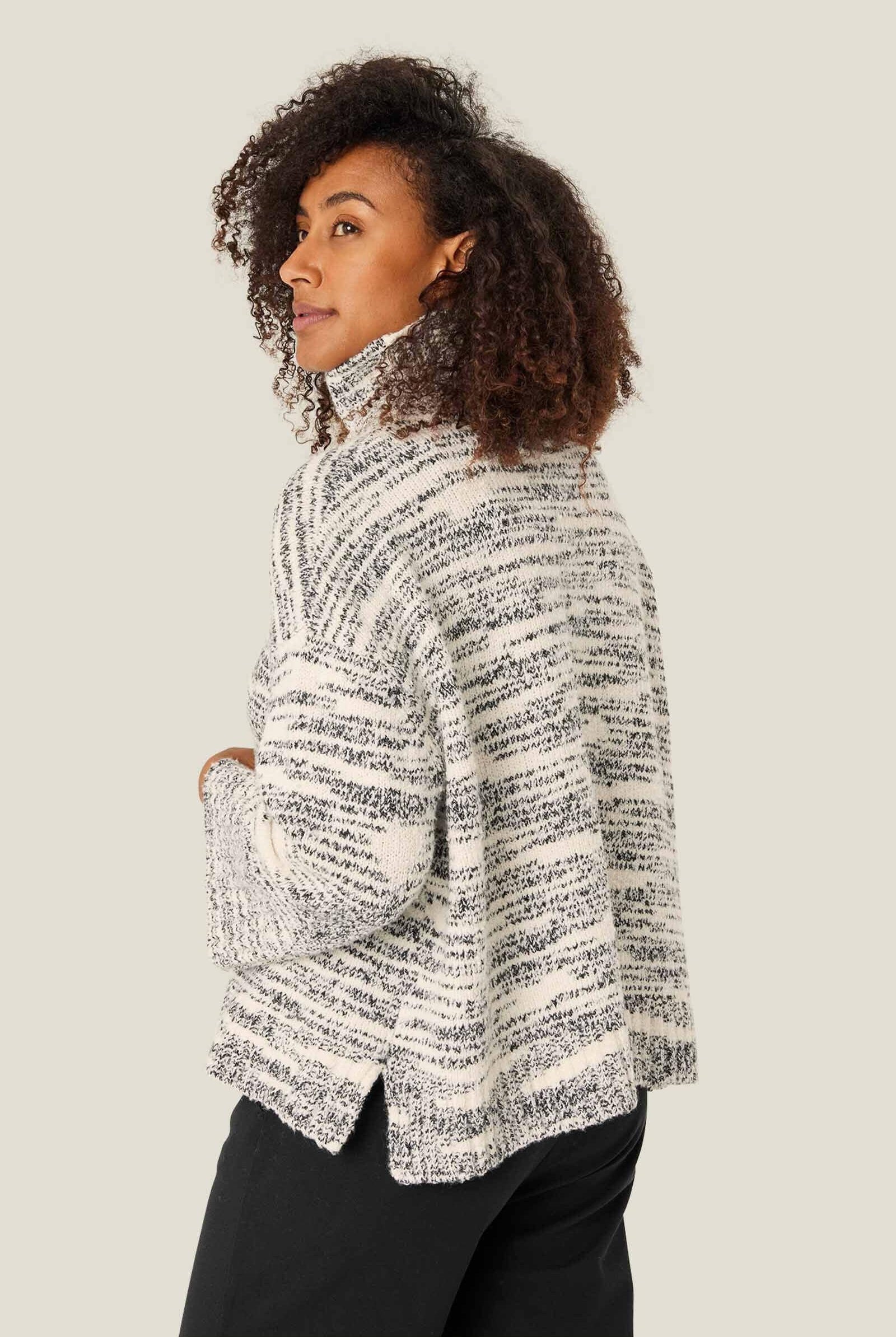 Masai Fuchsia Melange Knitted Jumper - Black