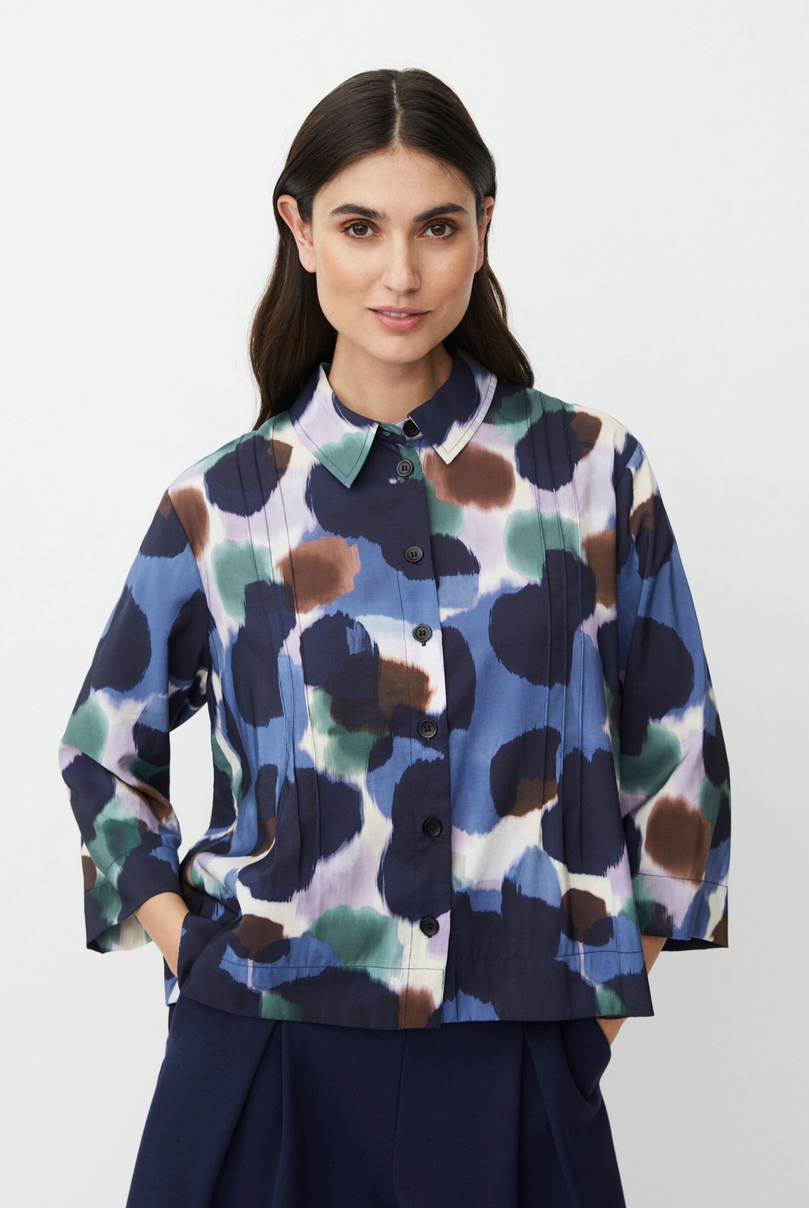 Masai Ibilisan Printed Shirt - Navy Blazer