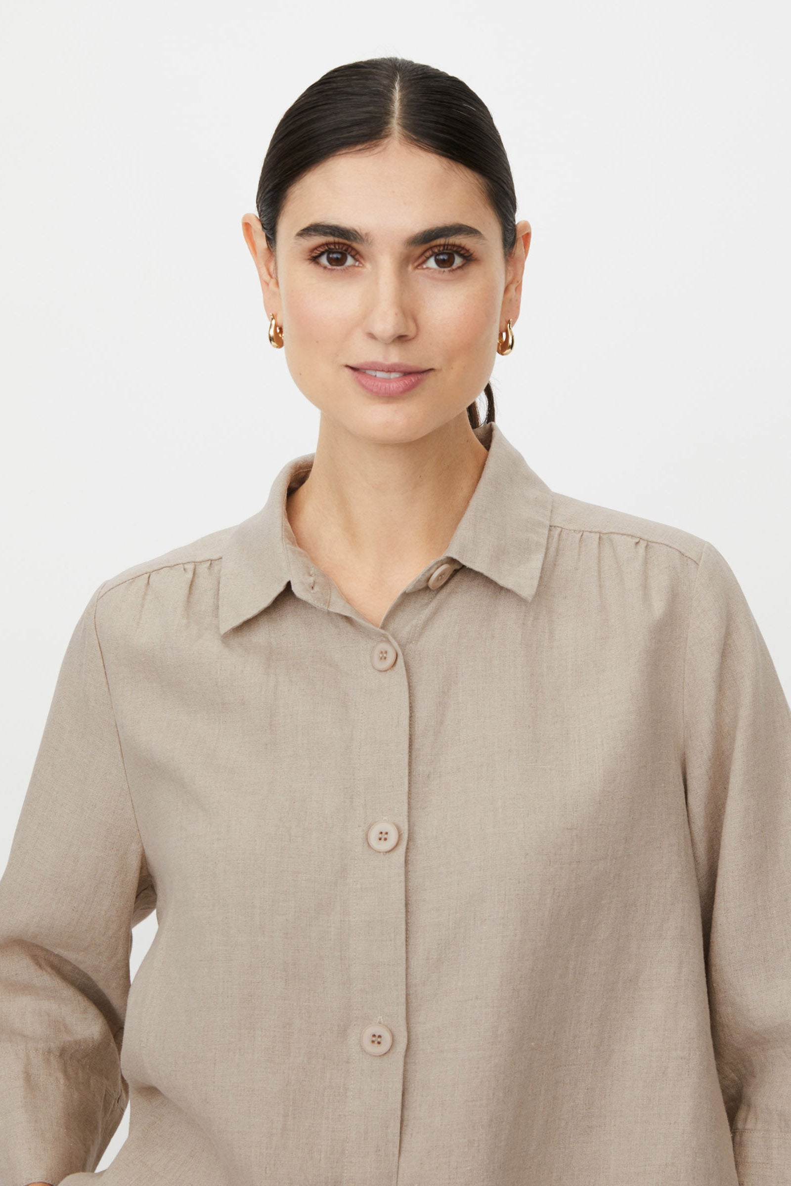 Masai Idakai Linen 3/4 Sleeve Shirt - Natural