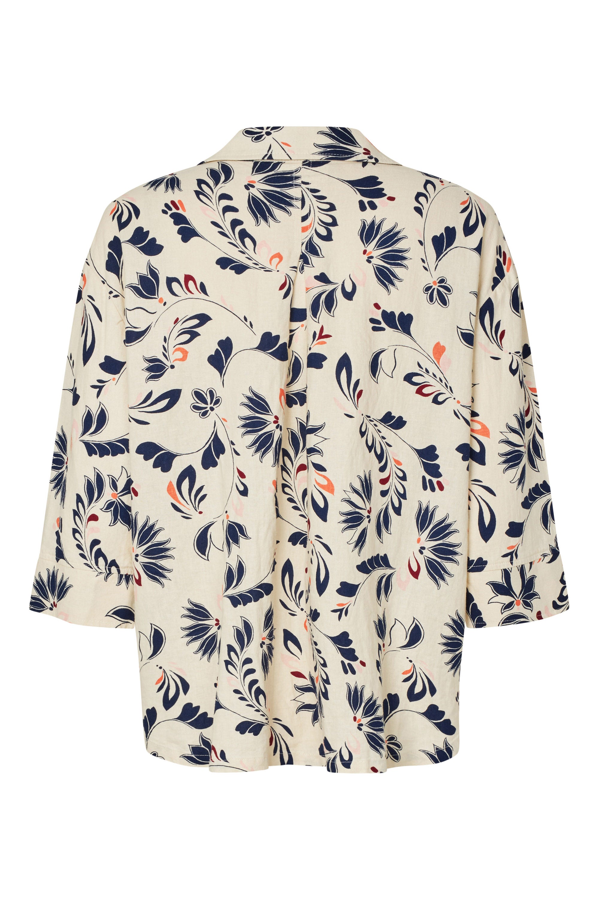 Masai Indorias Floral Linen Blend Shirt - Medieval Blue