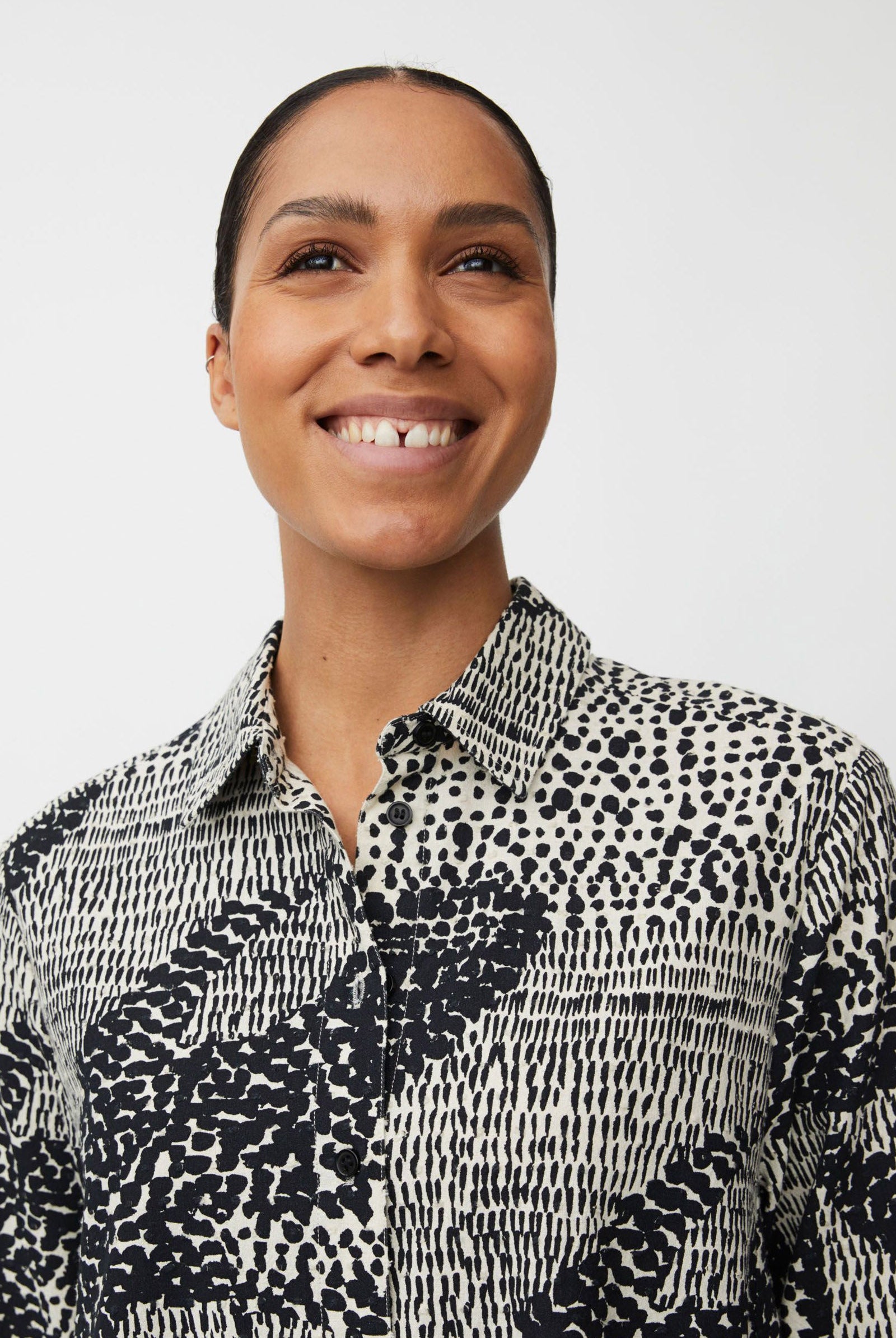 Masai Ingebeth Printed Cotton Shirt - Black