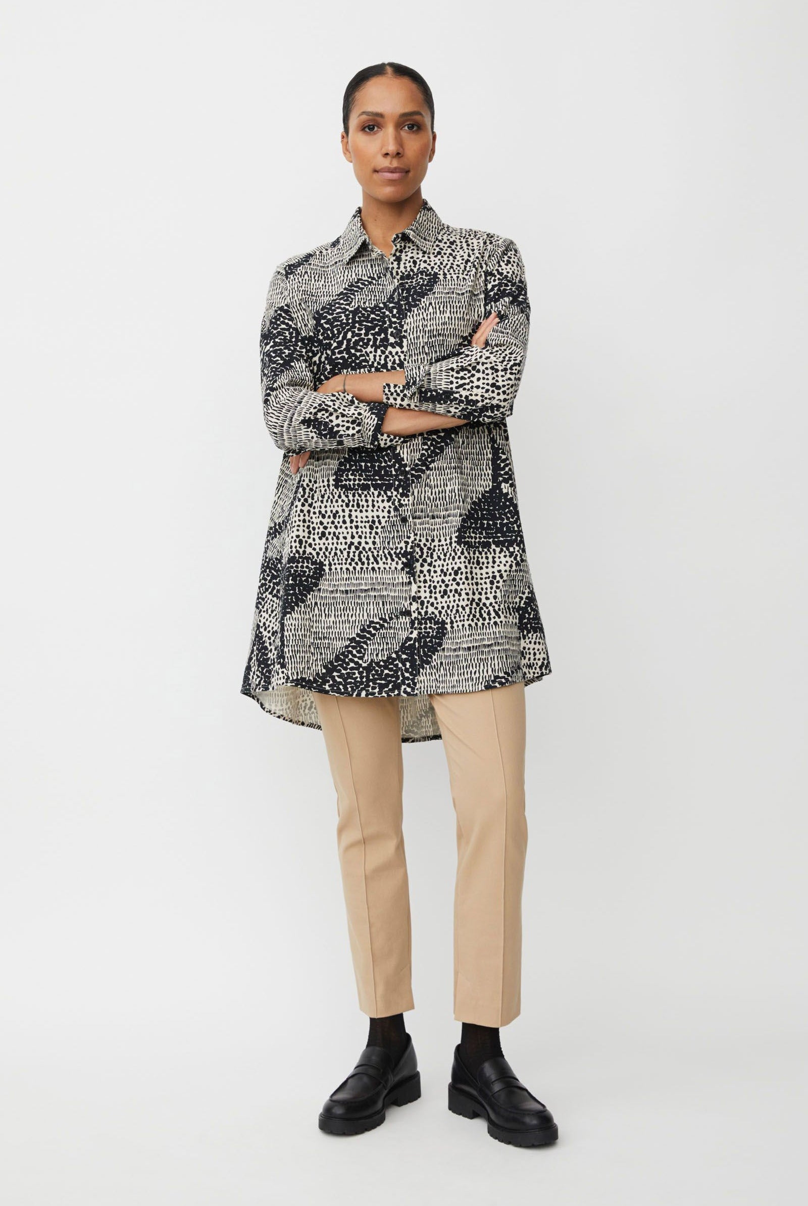 Masai Ingebeth Printed Cotton Shirt - Black