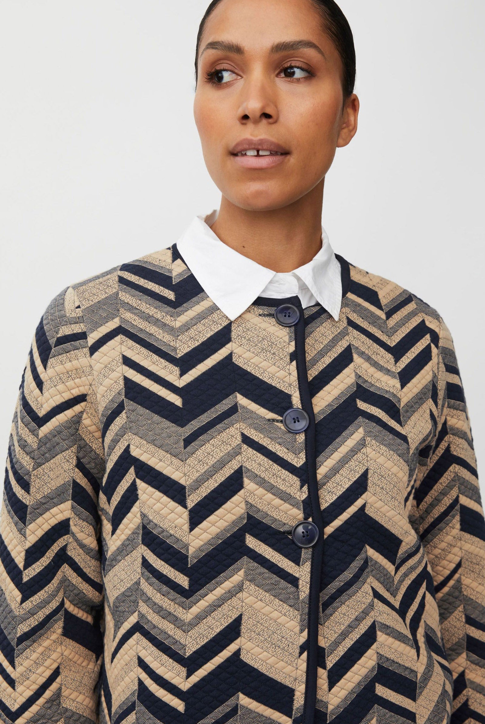 Masai Juanta Quilted Jersey Jacket - Travertine