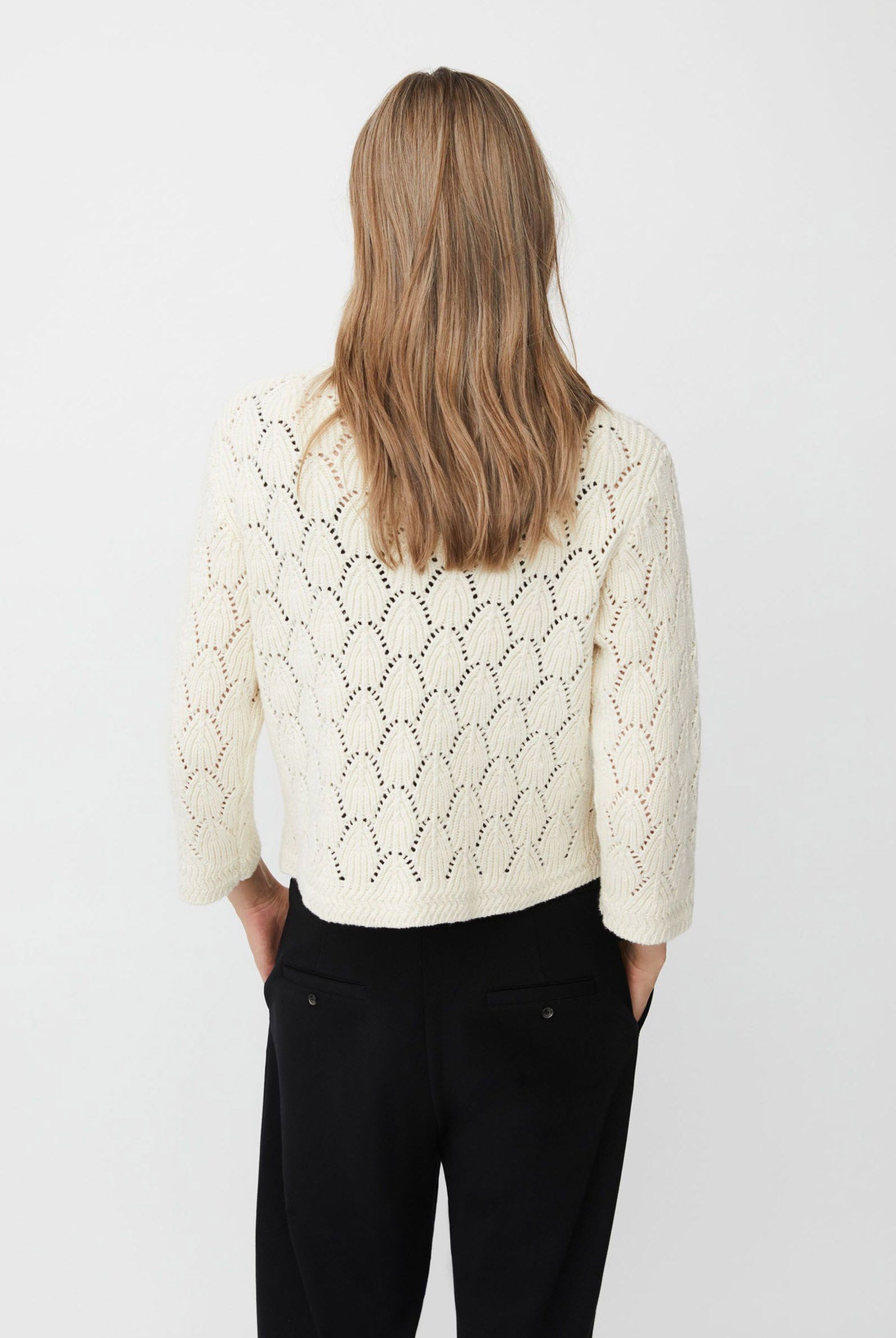 Masai Lexina Openwork Knit Cardigan - Whitecap