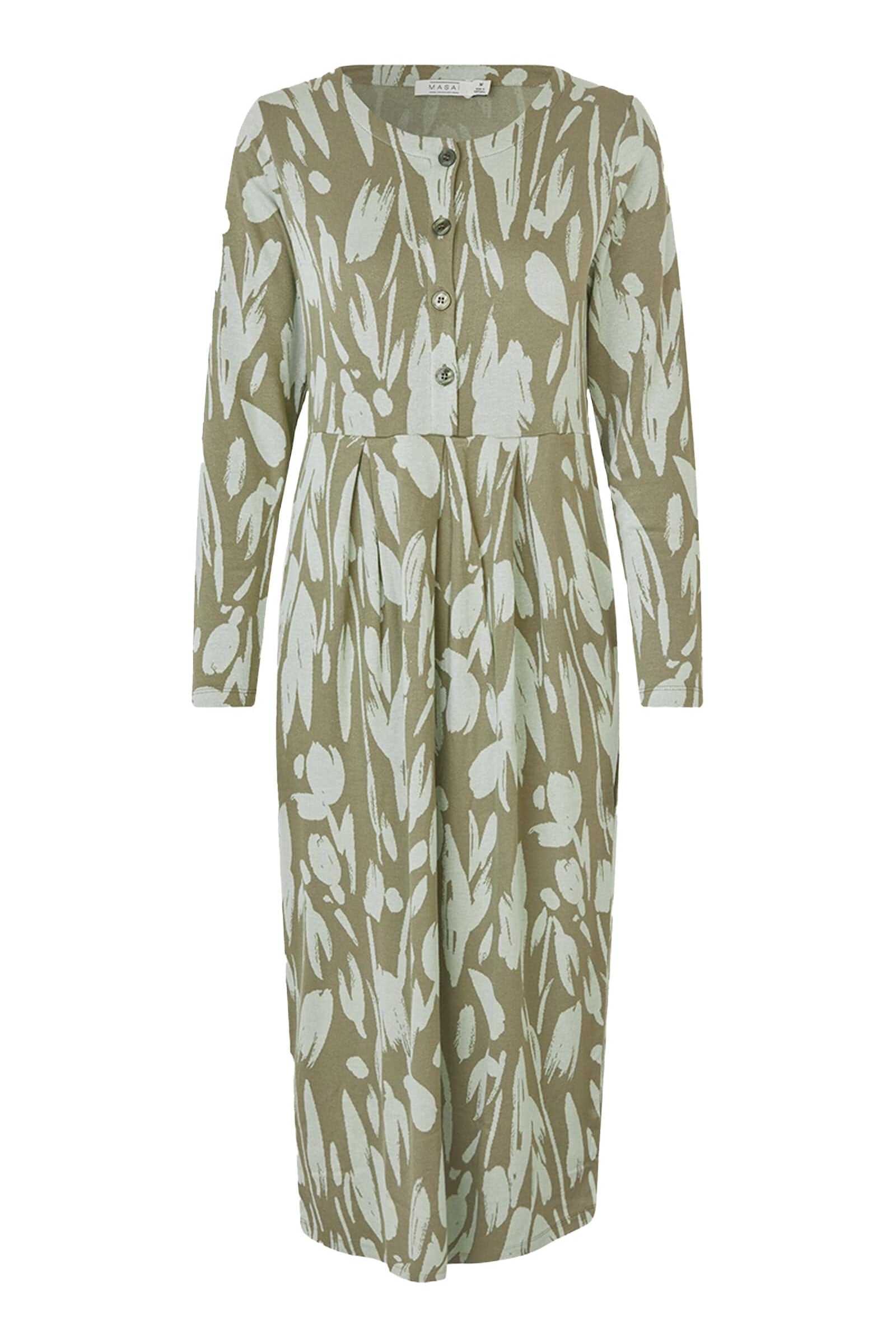 Masai Nilana Printed Jersey Midi Dress - Frosty Green