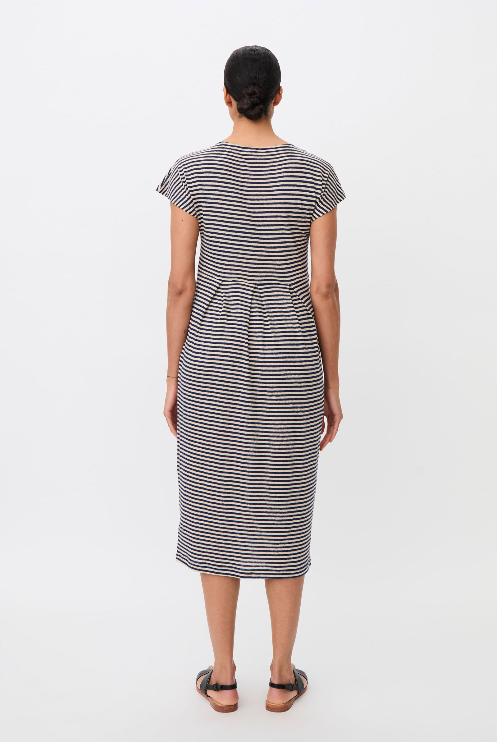 Masai Olnia Striped Linen-blend Jersey Dress - Medieval Blue