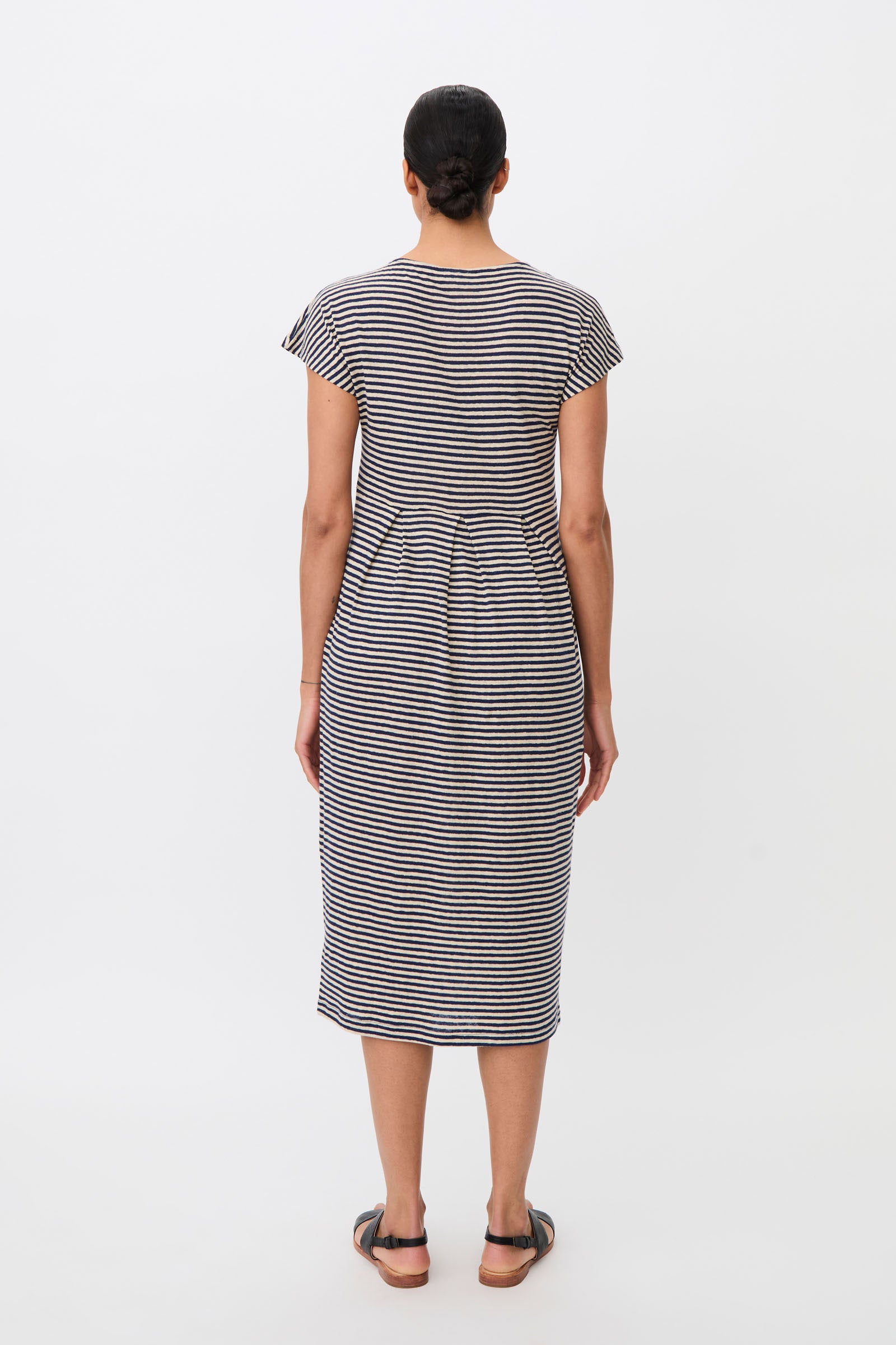 Masai Olnia Striped Linen-blend Jersey Dress - Medieval Blue