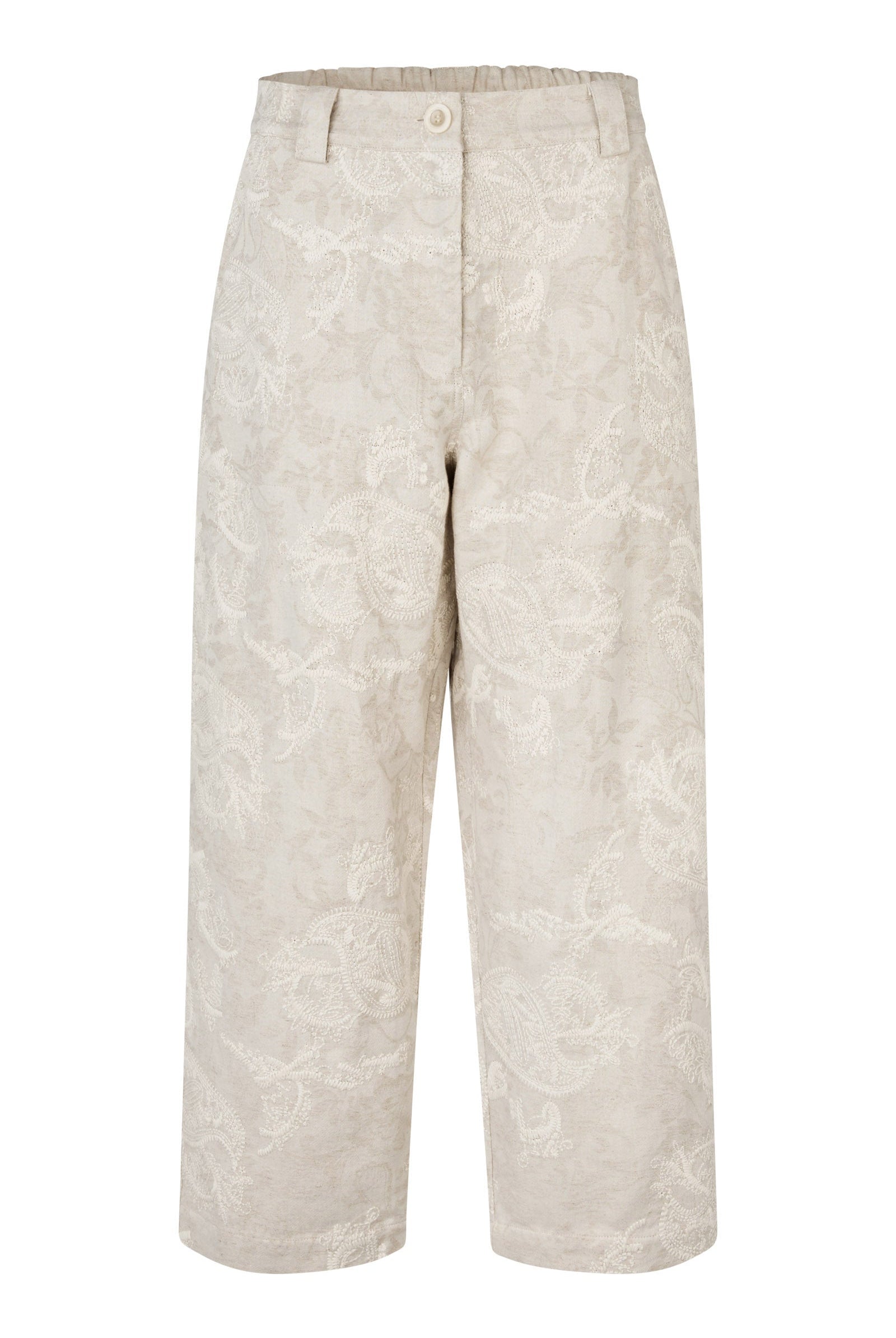 Masai Paelith Embroidered Straight Leg Trousers - Natural