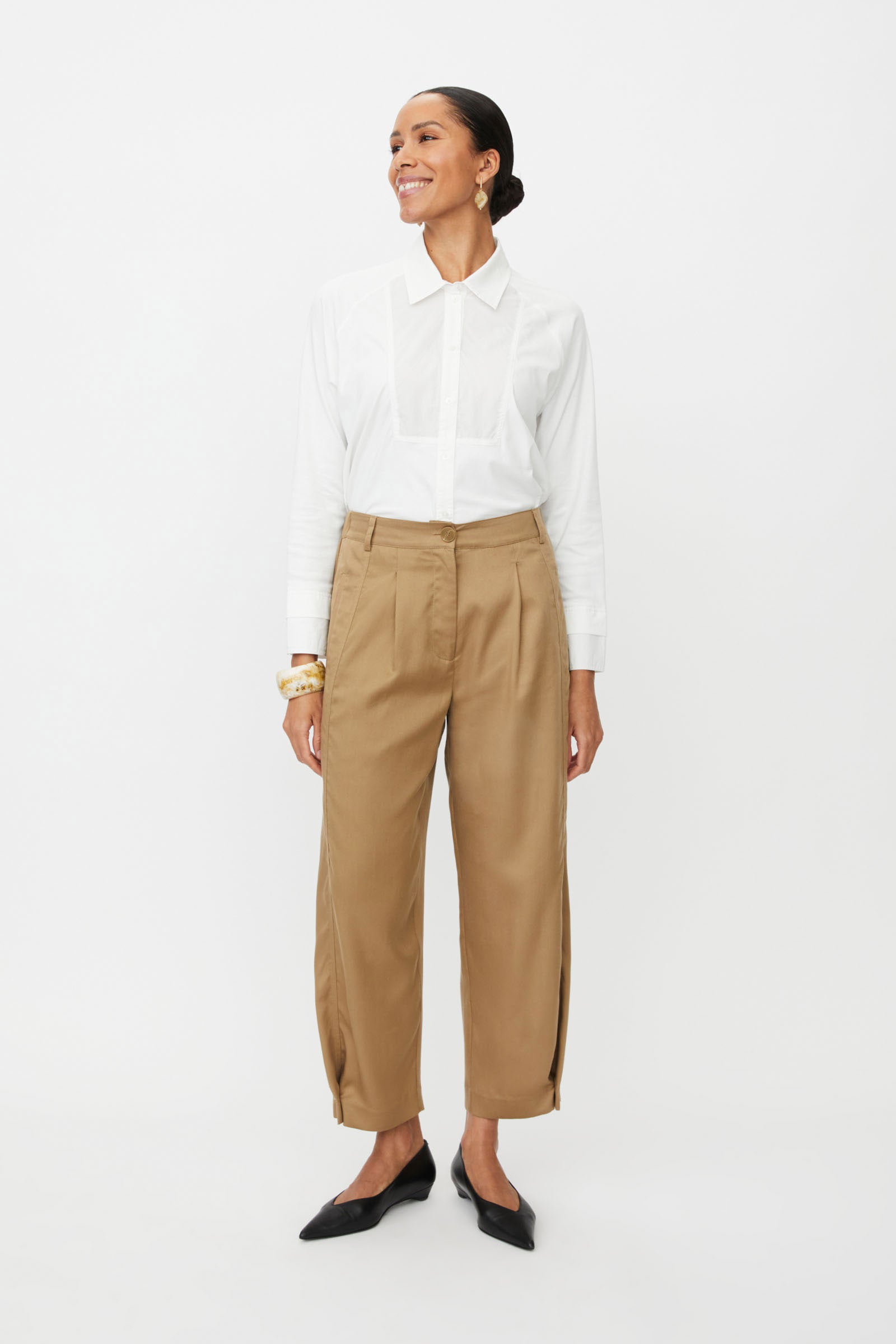Masai Punna Pleated Ankle Grazer Trousers - Petrified Oak
