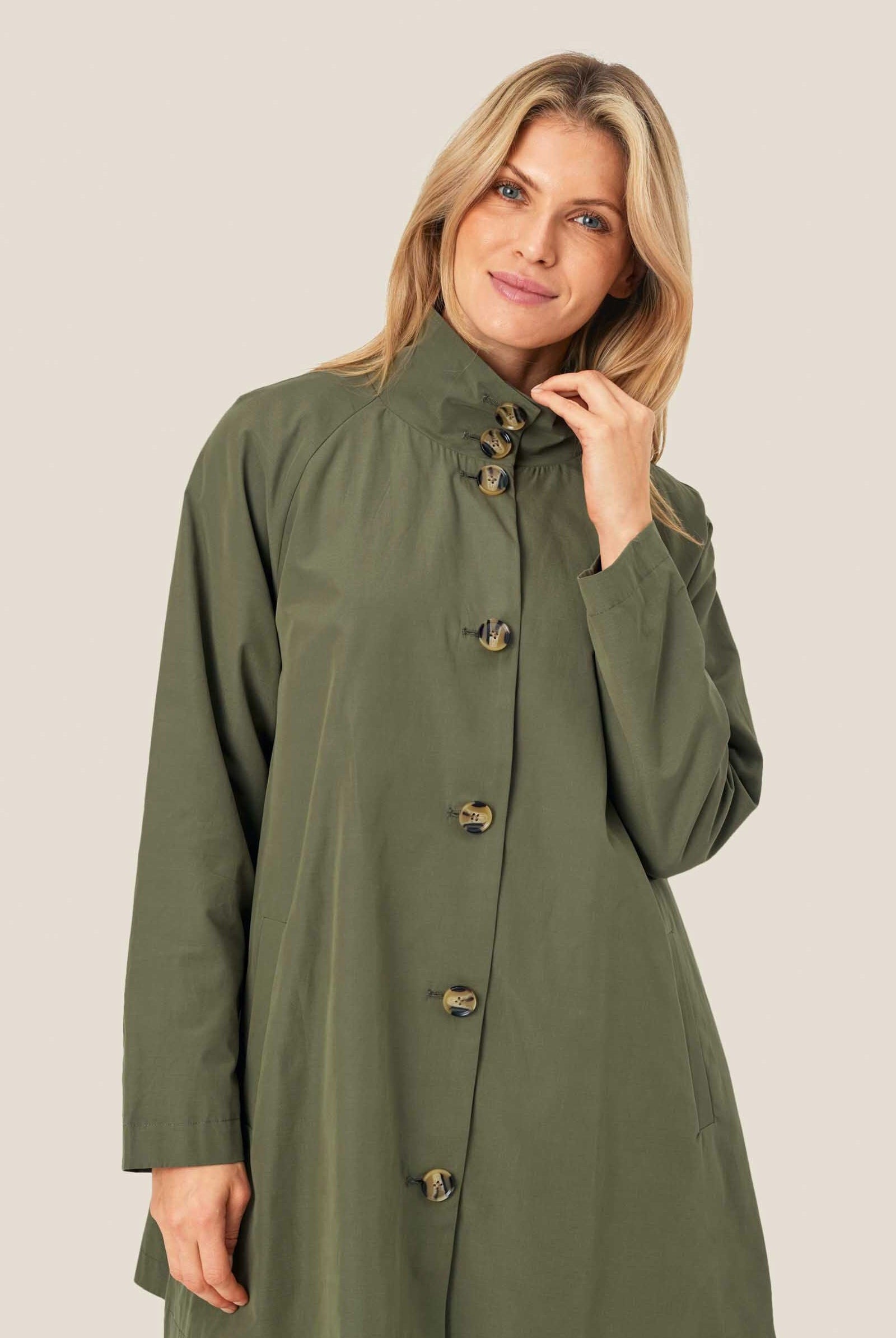 Masai Teresa Cotton Blend Coat - Dark Lichen Green