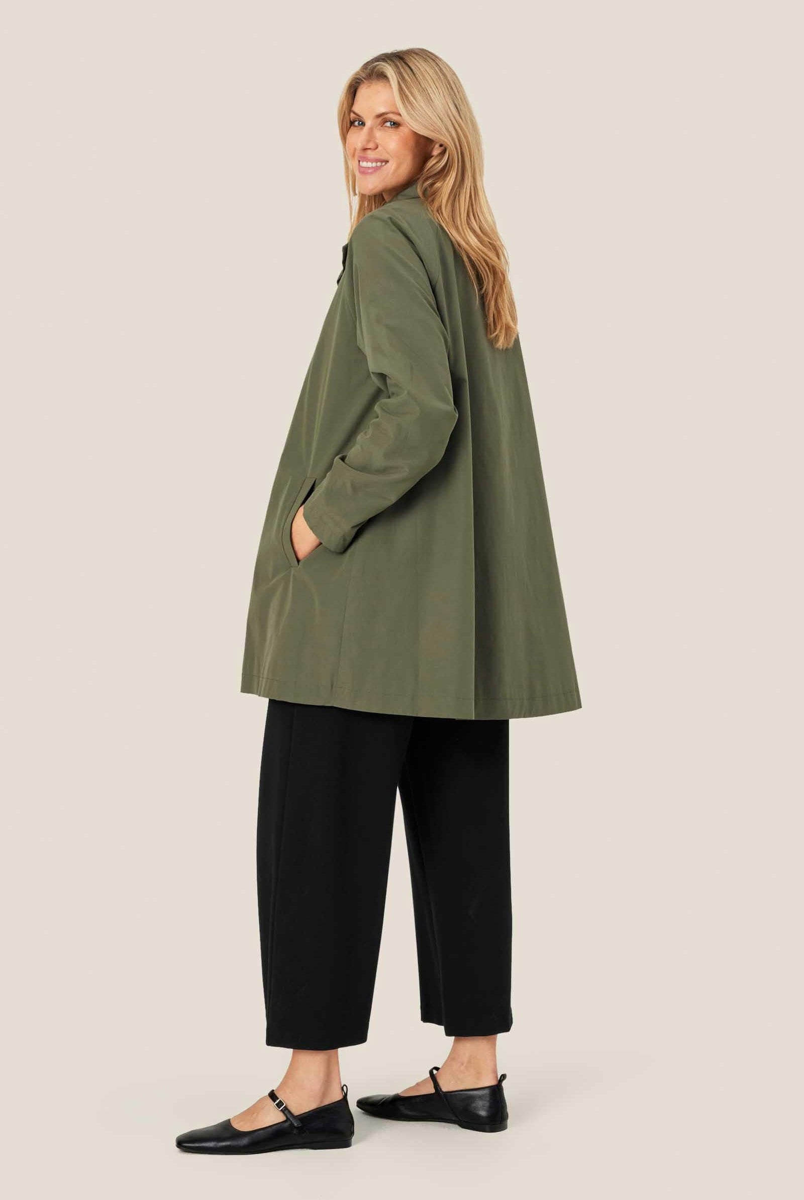Masai Teresa Cotton Blend Coat - Dark Lichen Green