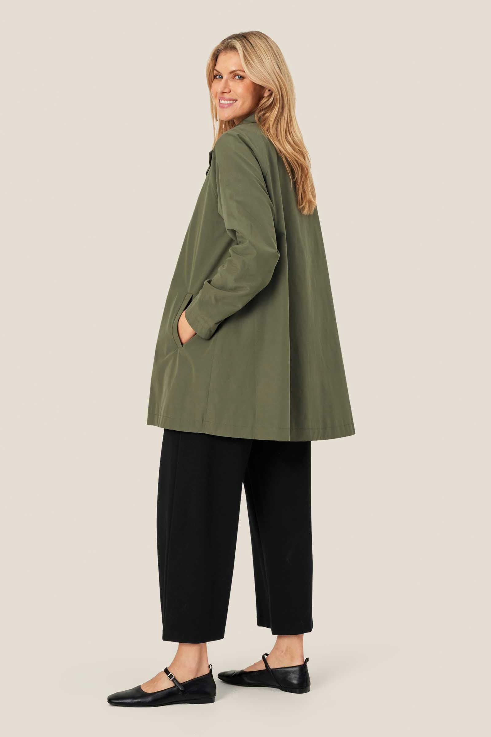 Masai Teresa Cotton Blend Coat - Dark Lichen Green