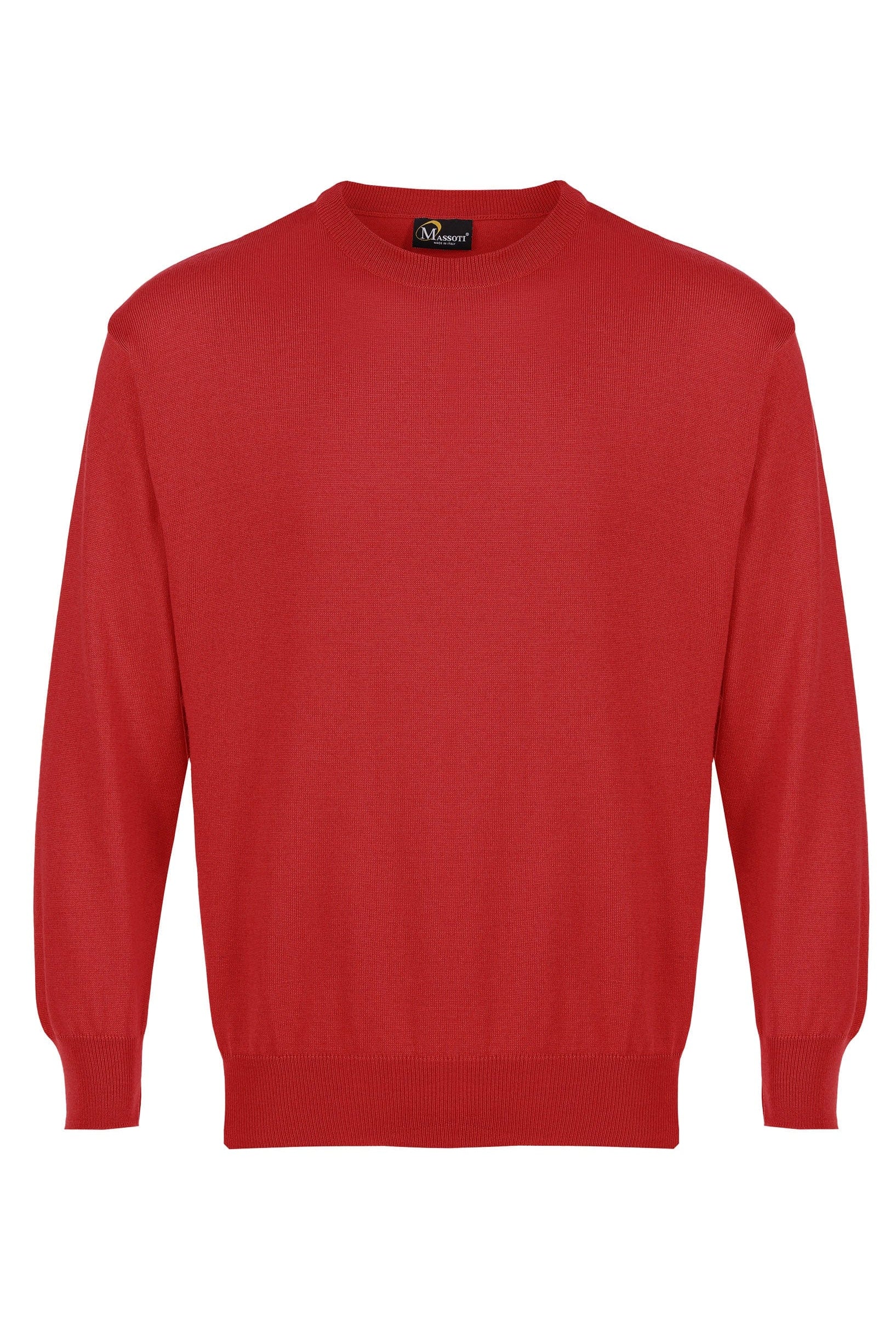 Massoti Extra Fine Merino Wool Crew Neck Jumper - Red