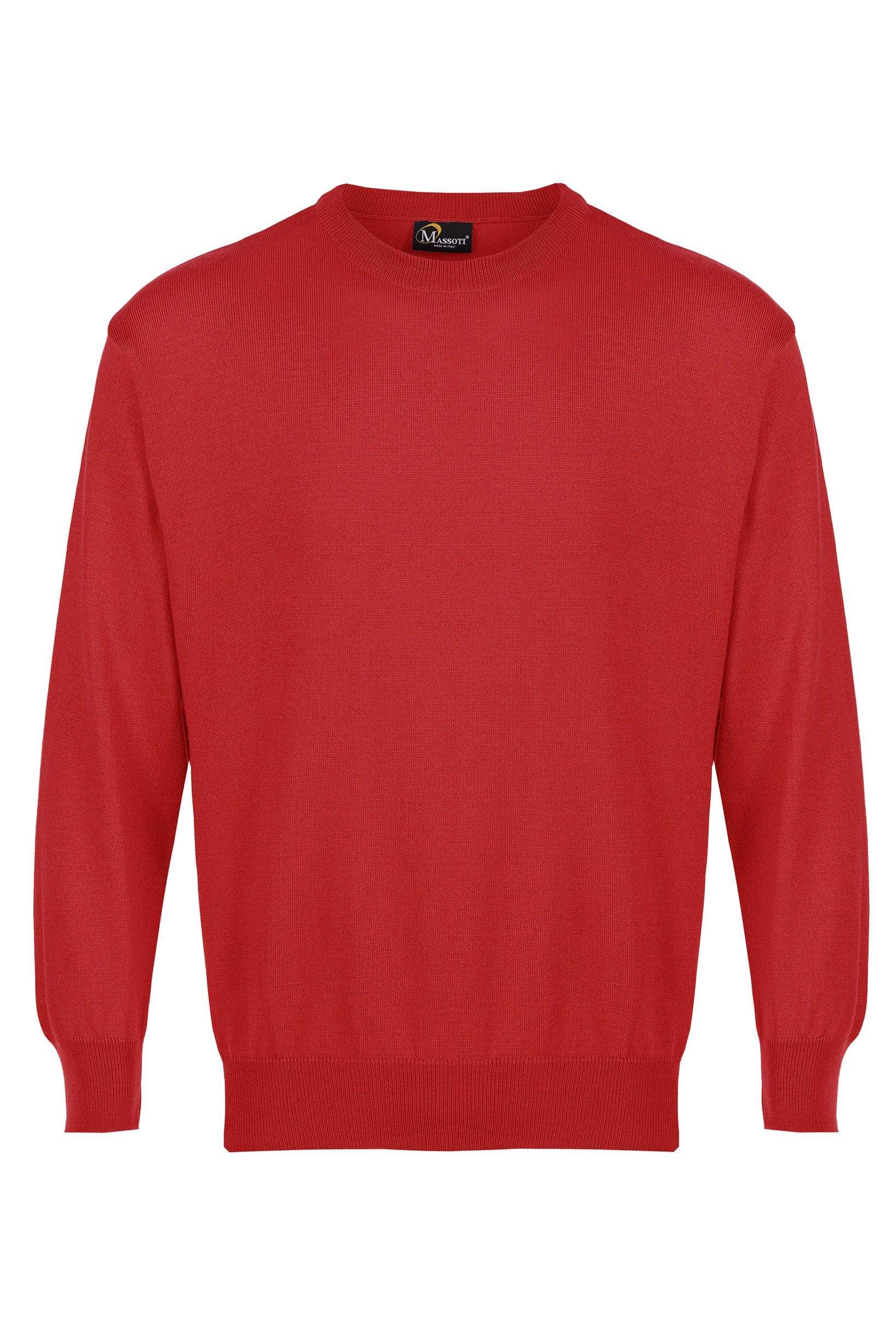 Massoti Extra Fine Merino Wool Crew Neck Jumper - Red