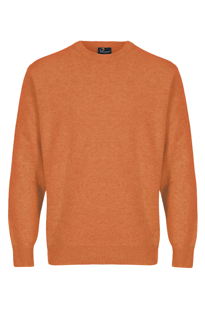 Massoti Lambswool Crew Neck Jumper - Pumpkin Orange