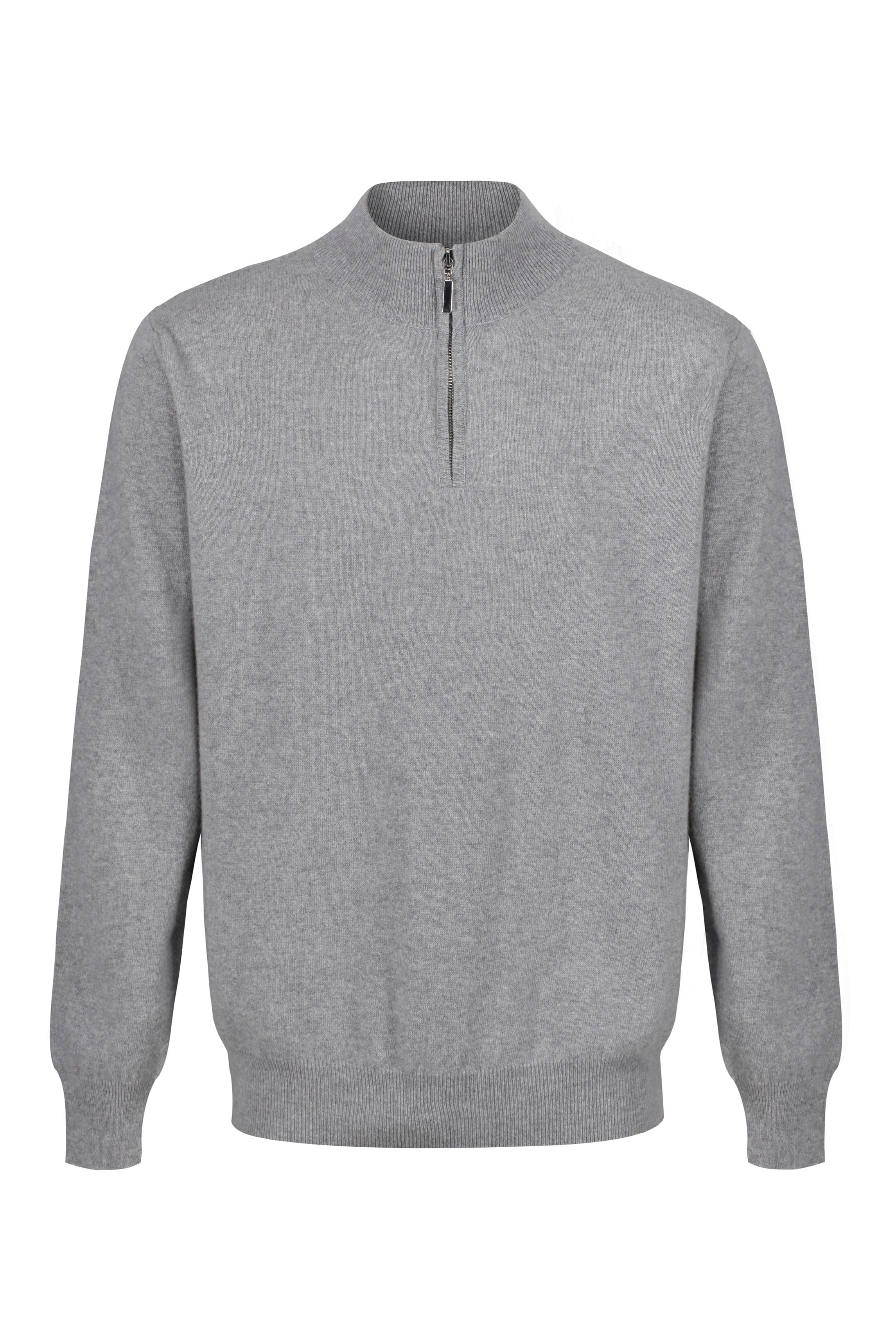 Massoti Lambswool Quarter Zip Jumper - Silver