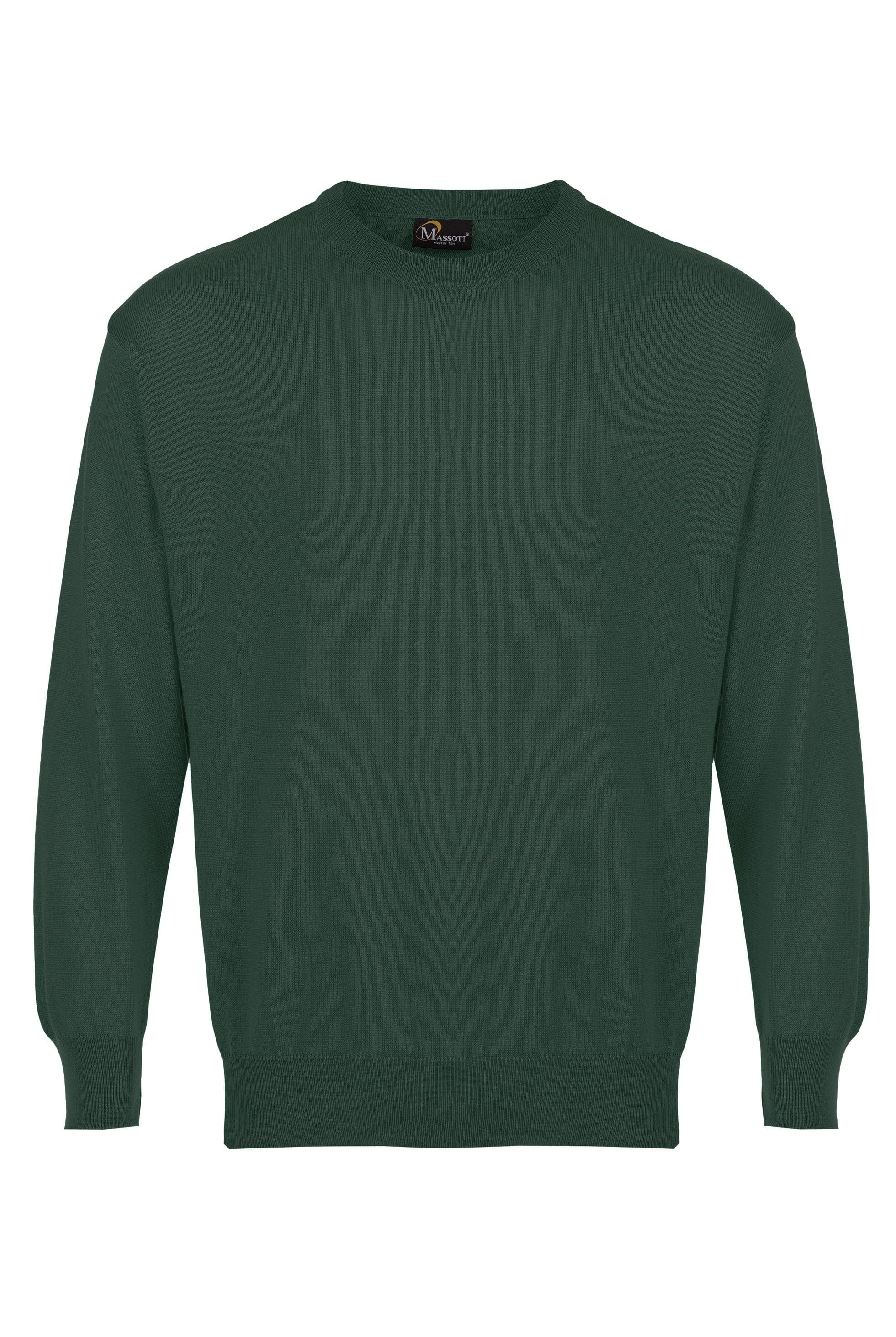 Massoti Merino Wool Crew Neck Jumper - Fern