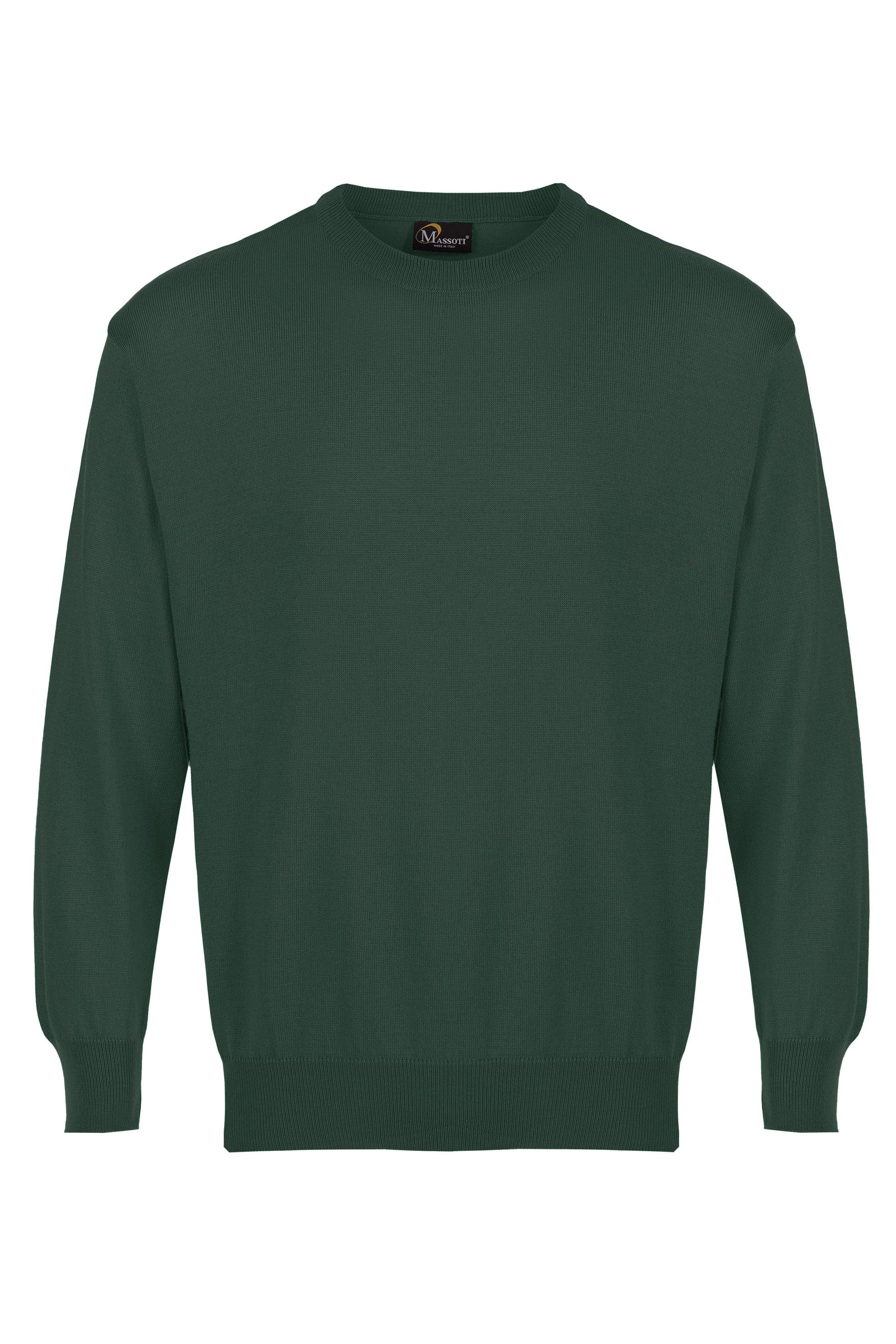 Massoti Merino Wool Crew Neck Jumper - Fern