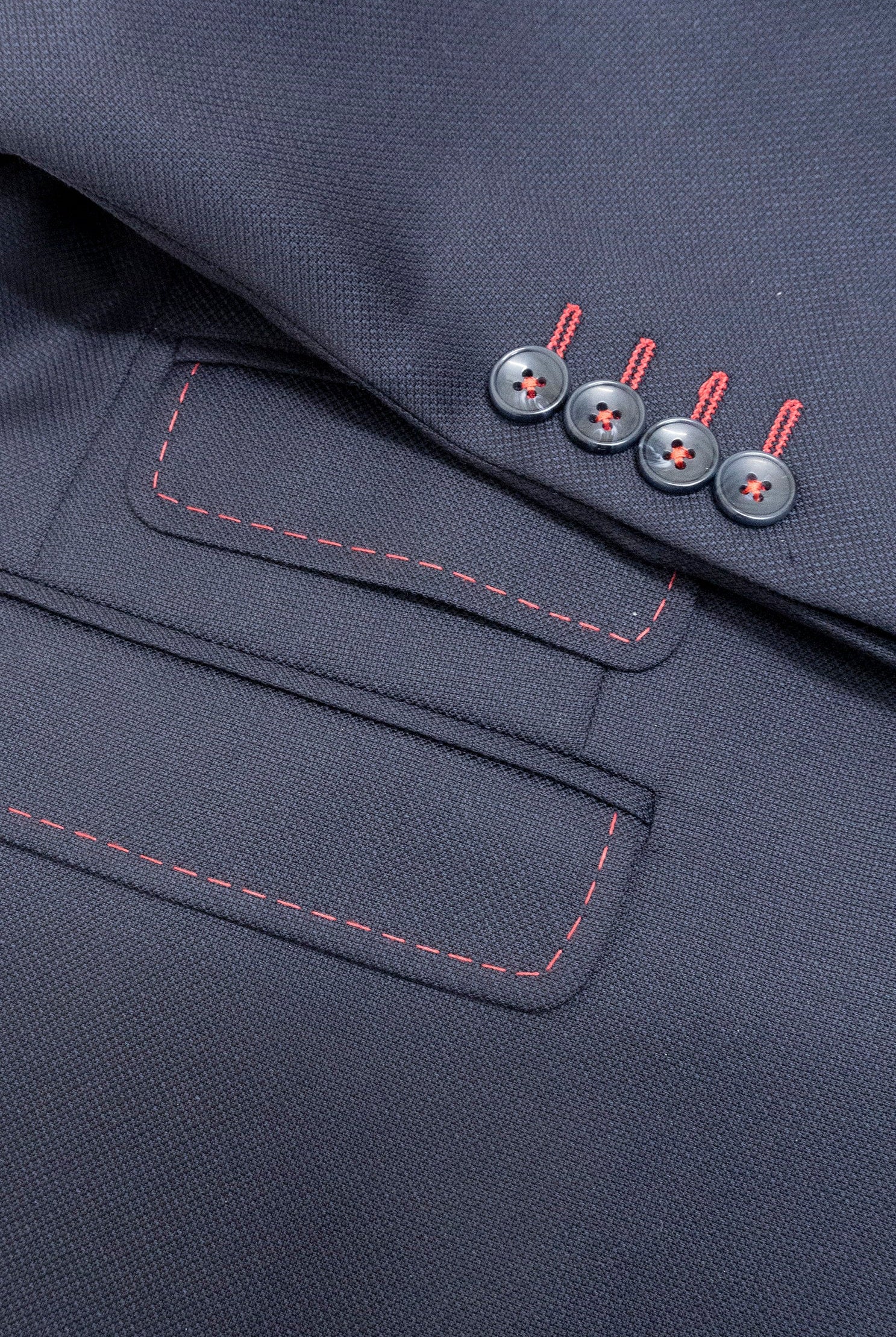 Mazzelli Joseph Pure Wool Blazer - Navy/Red