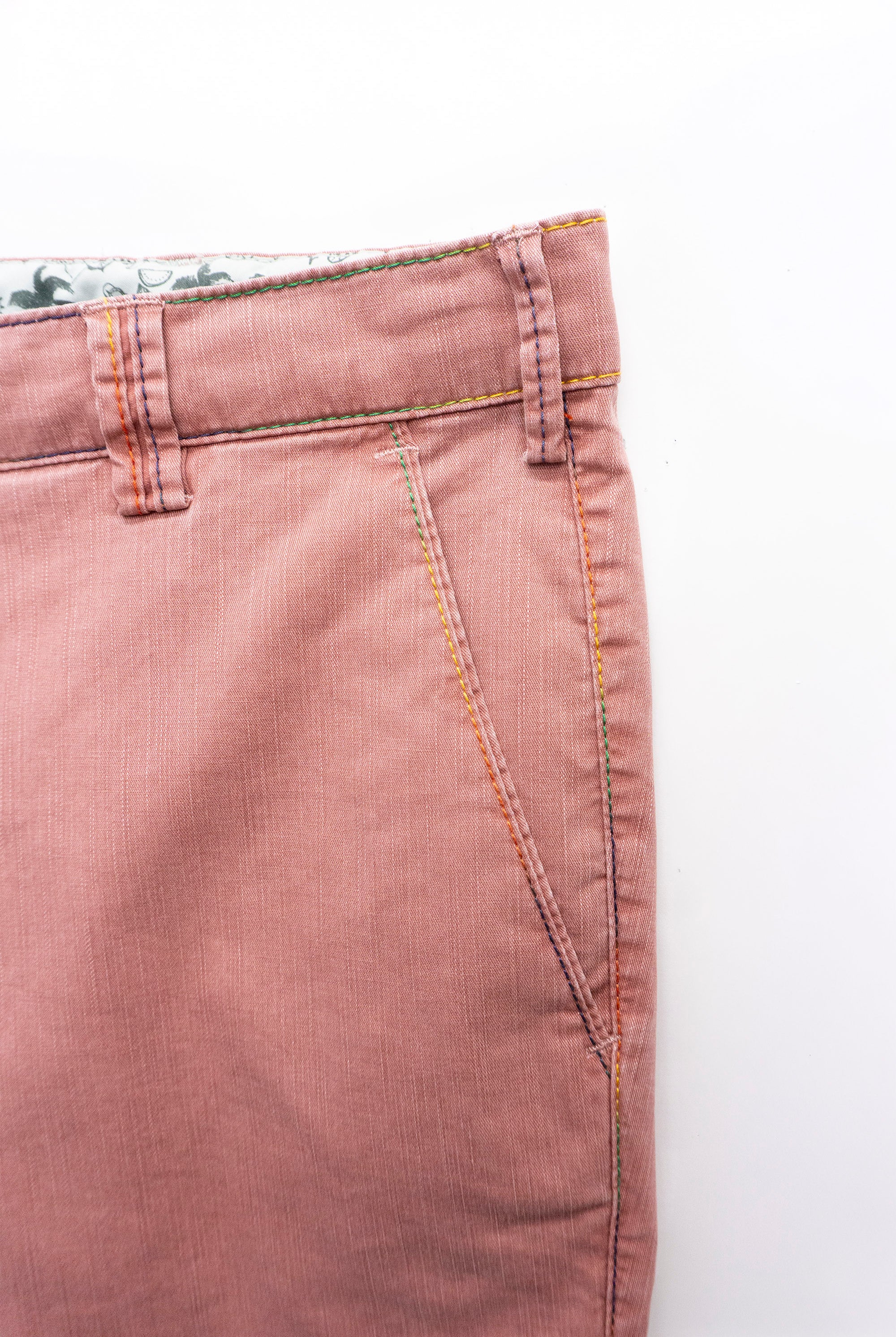 Meyer B-Palma Cotton Flamme Rainbow Stitch Shorts - Salmon Pink