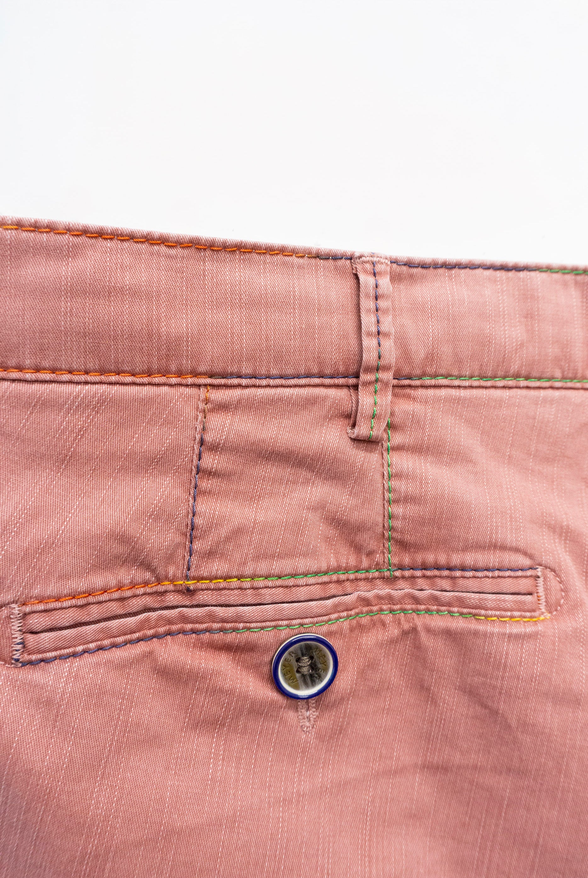 Meyer B-Palma Cotton Flamme Rainbow Stitch Shorts - Salmon Pink