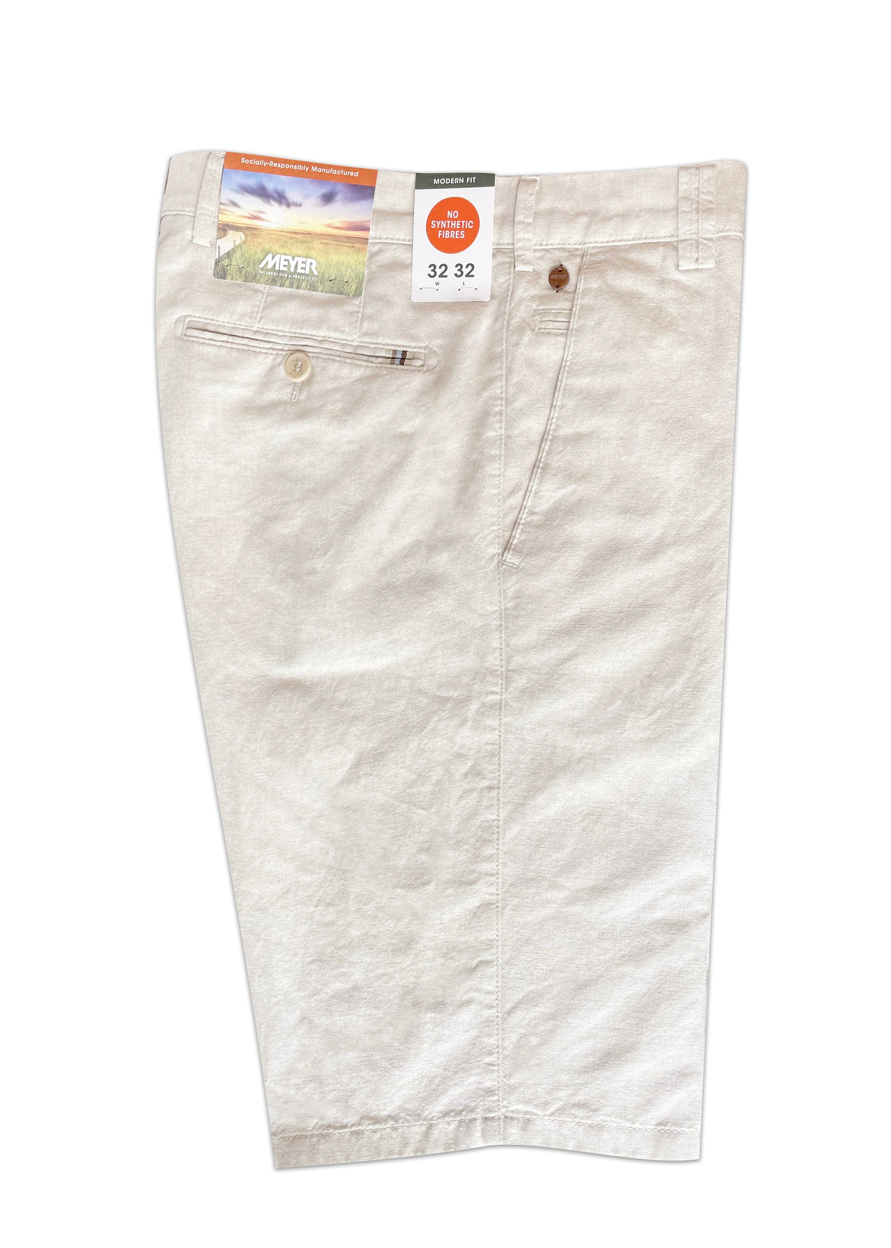 Meyer B-Palma Cotton/Linen Blend Shorts - Stone