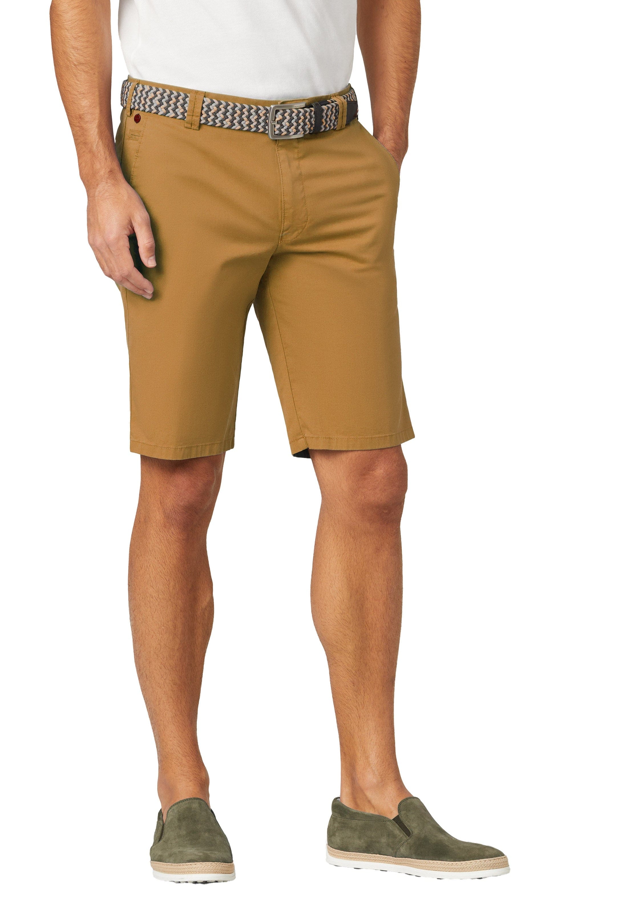 Meyer B-Palma Cotton Stretch Chino Shorts - Cinnamon
