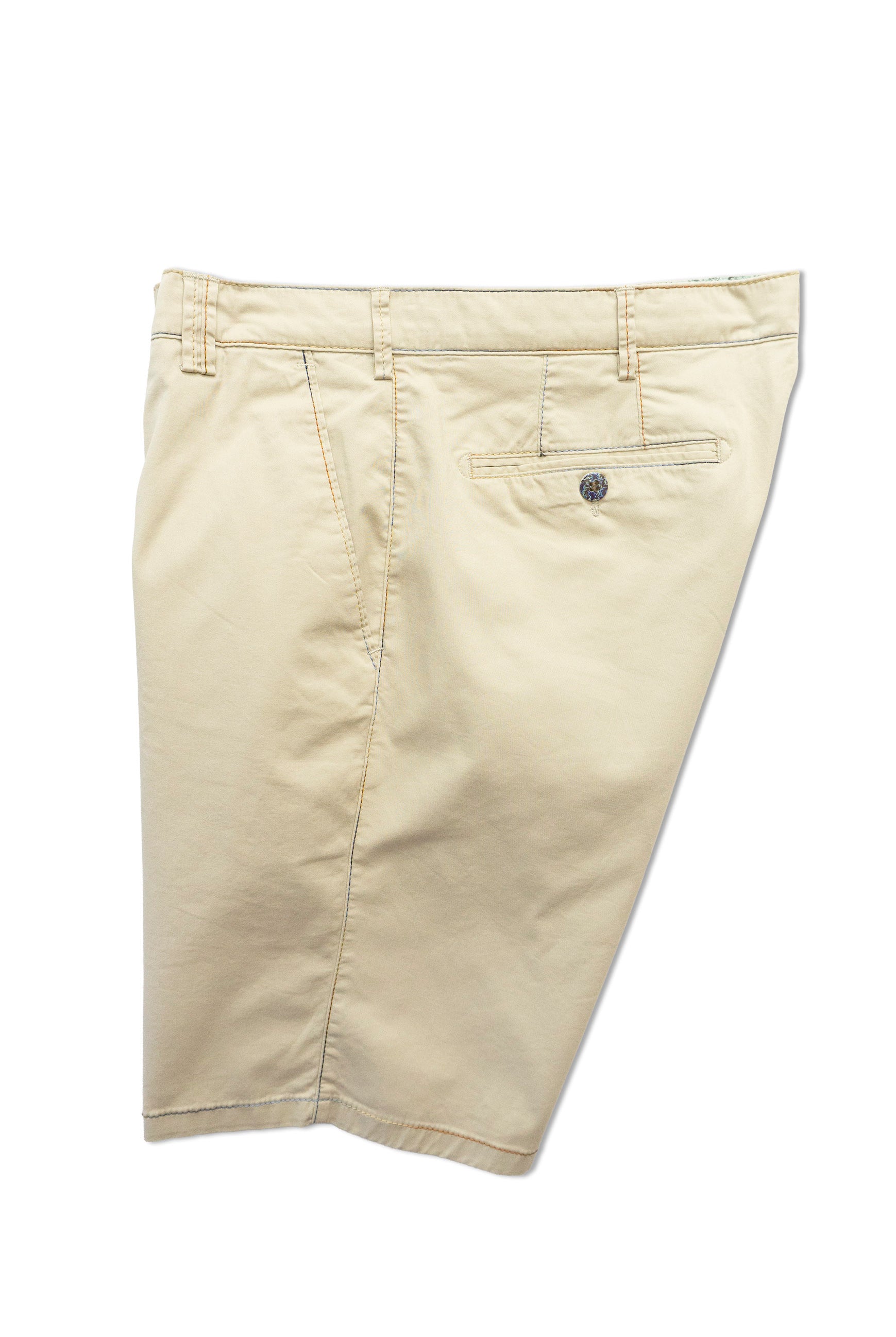 Meyer B-Palma Cotton Stretch Rainbow Stitch Shorts - Beige