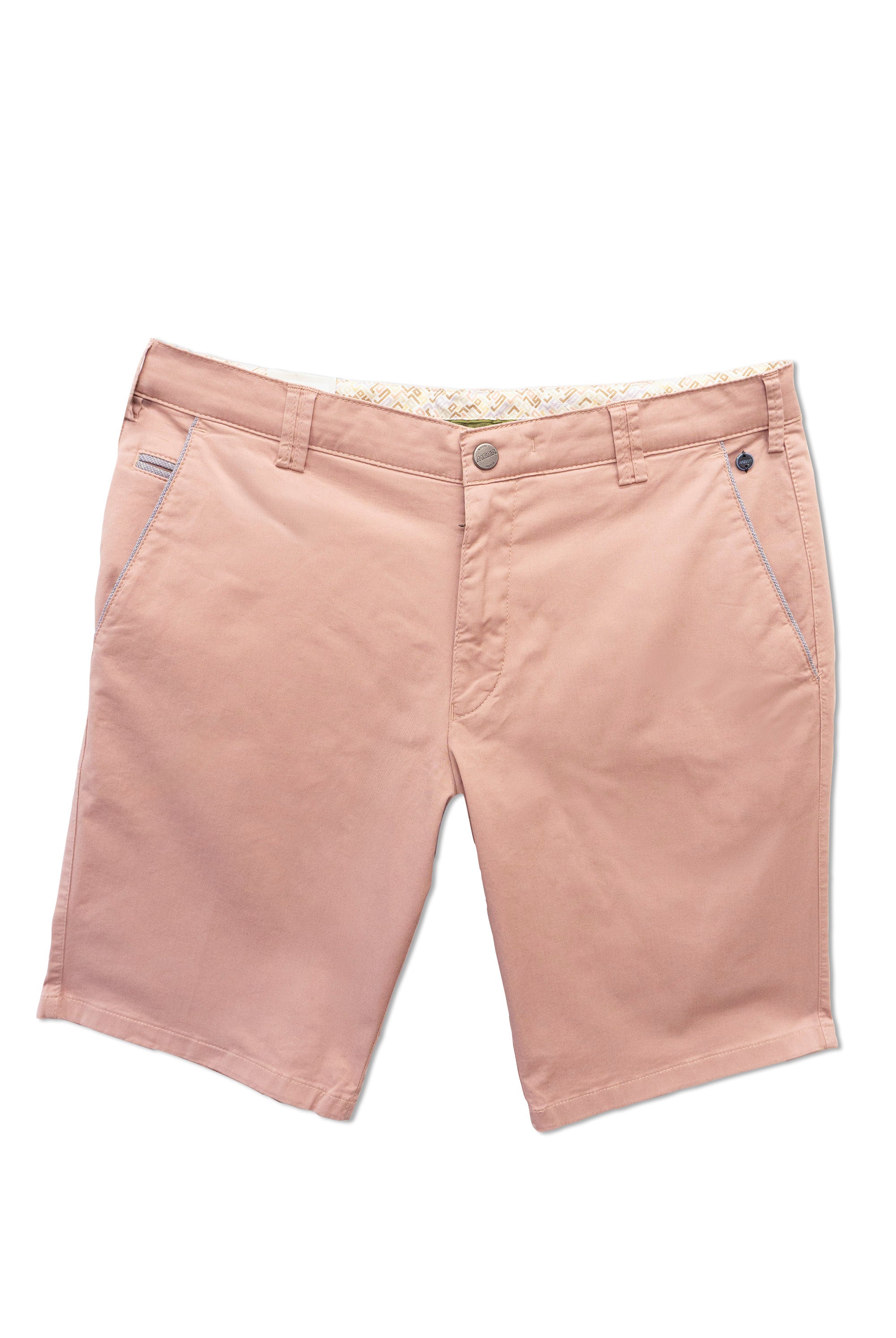 Meyer B-Palma Cotton Stretch Shorts with Pocket Trim - Dusky Pink
