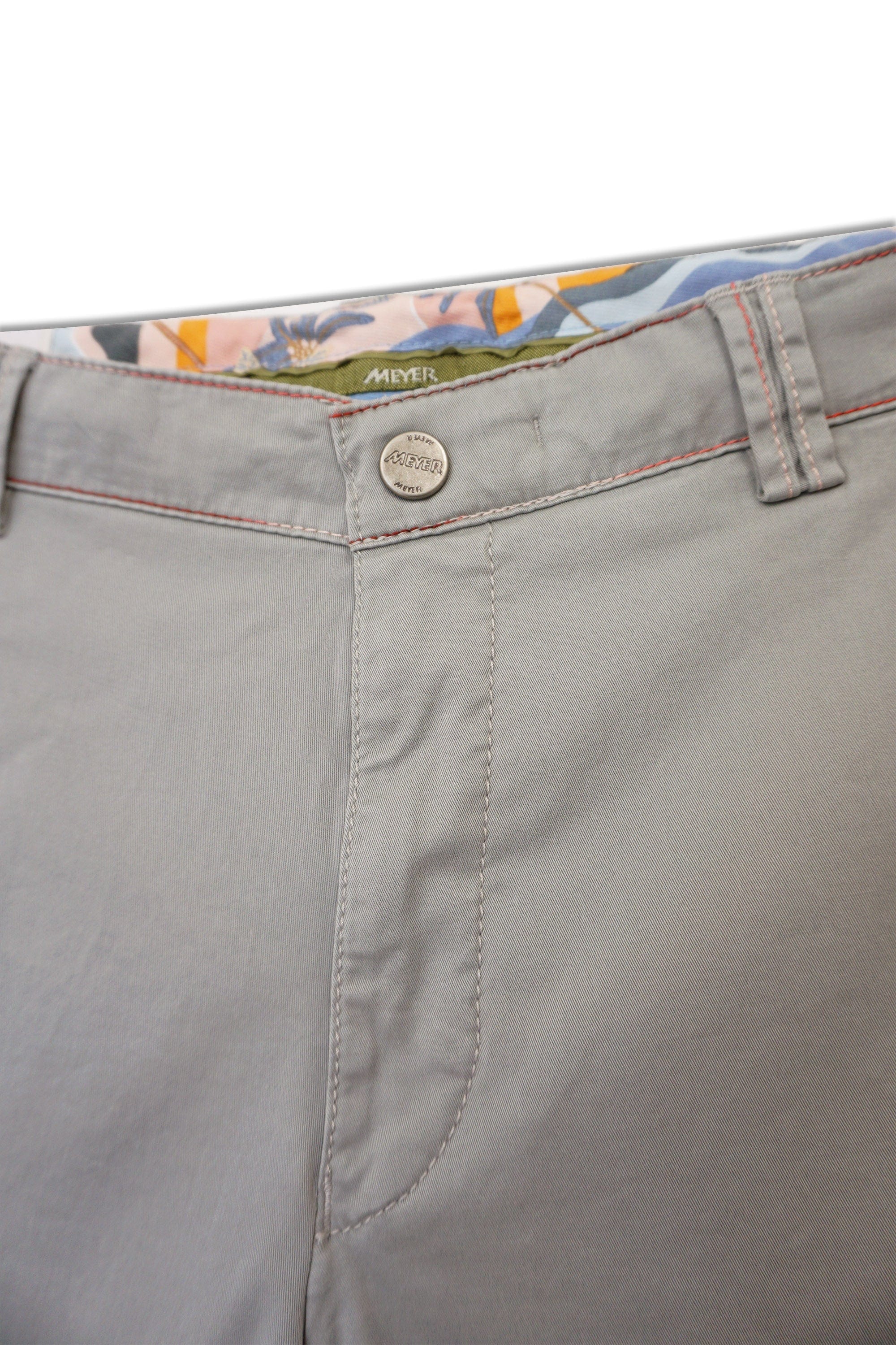 Meyer B-Palma Rainbow Stitch Cotton Stretch Shorts - Grey