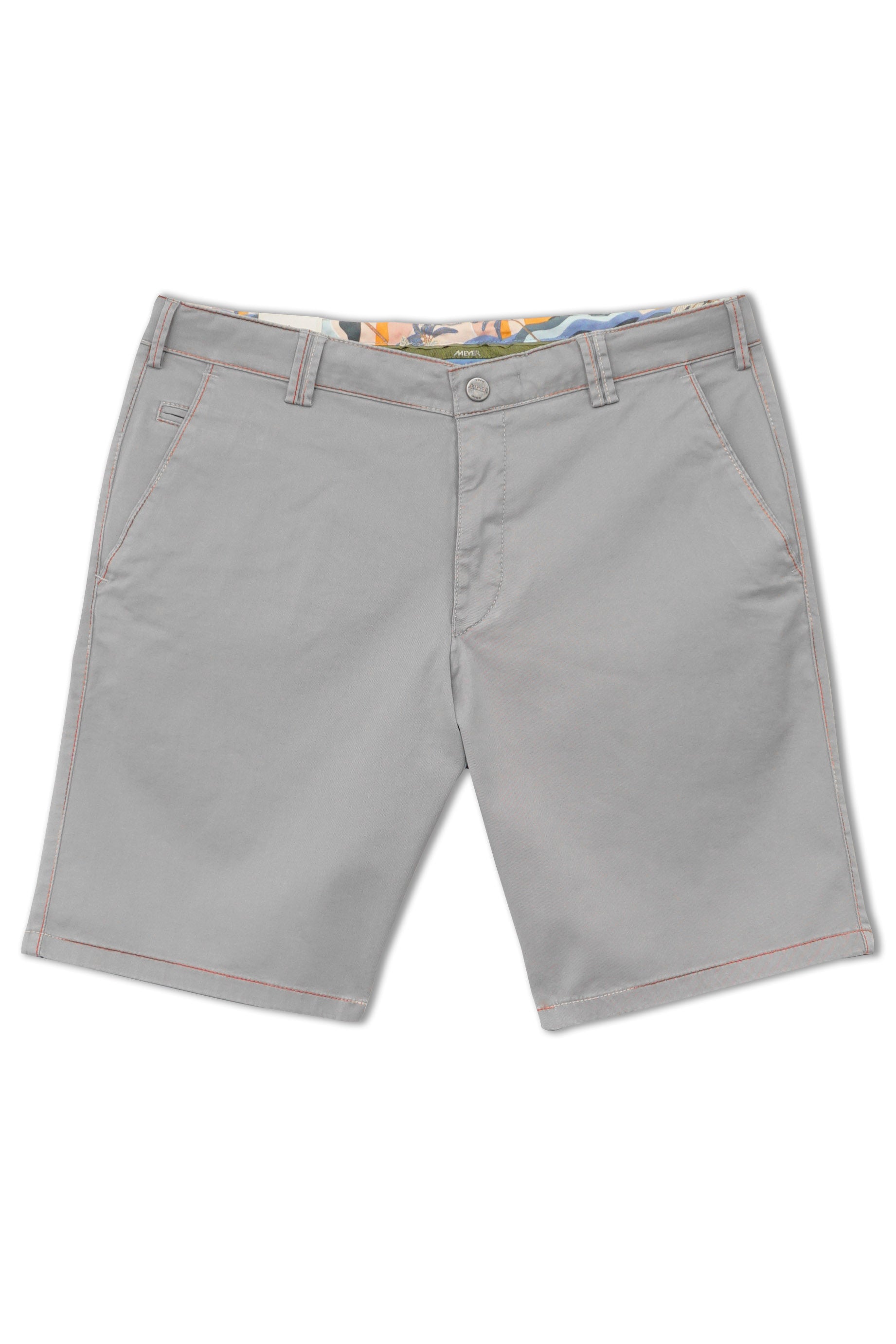 Meyer B-Palma Rainbow Stitch Cotton Stretch Shorts - Grey