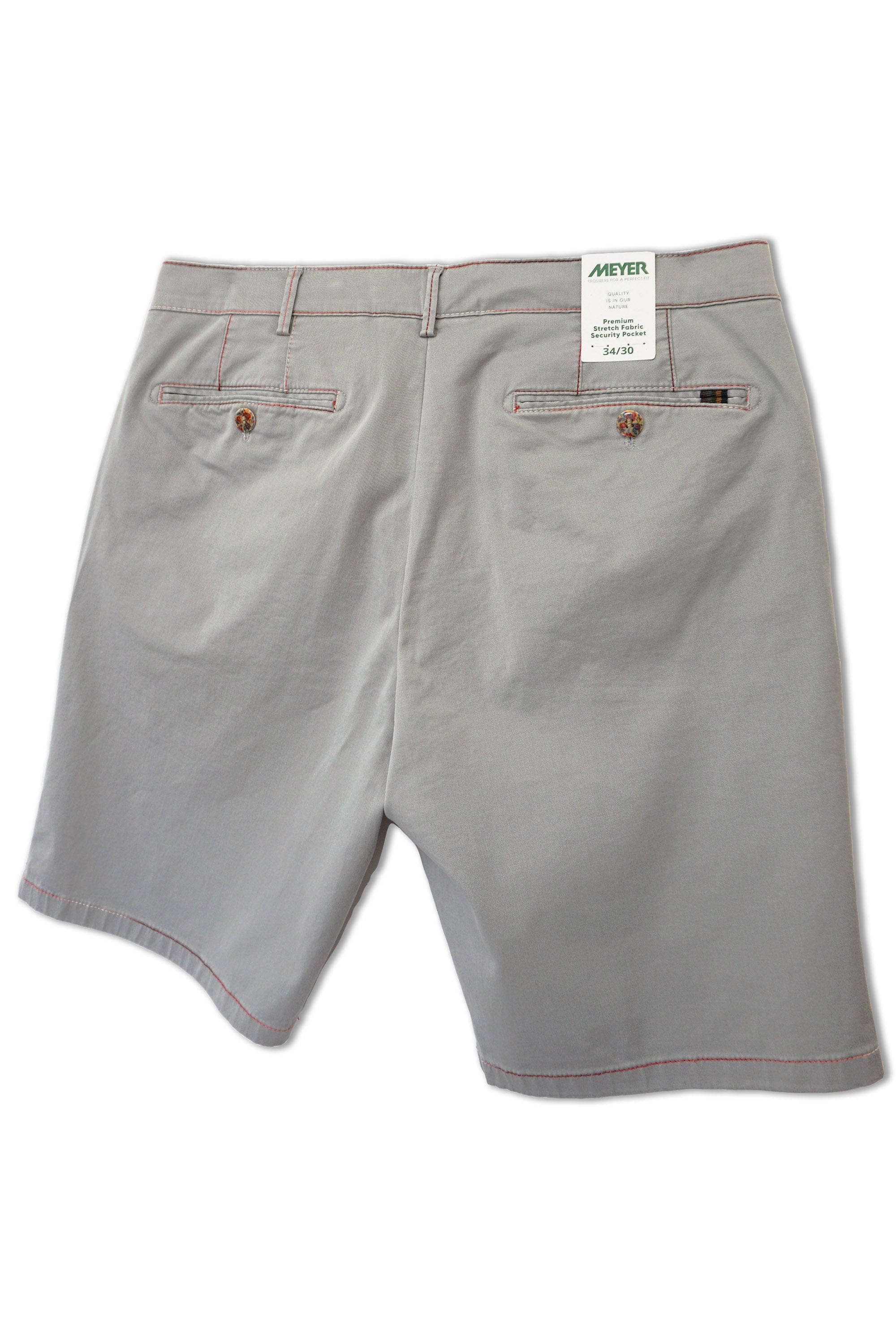 Meyer B-Palma Rainbow Stitch Cotton Stretch Shorts - Grey