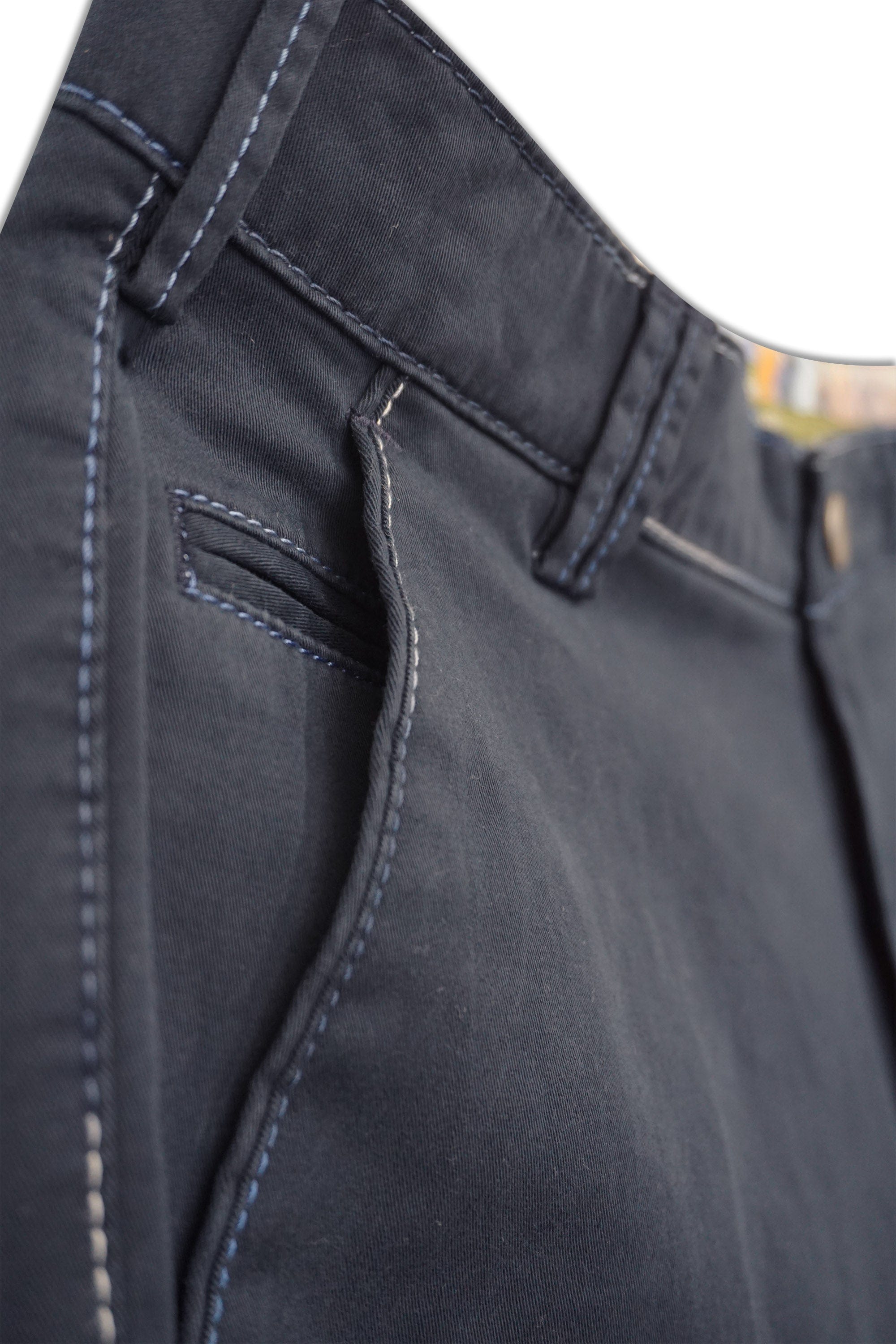 Meyer B-Palma Rainbow Stitch Cotton Stretch Shorts - Navy