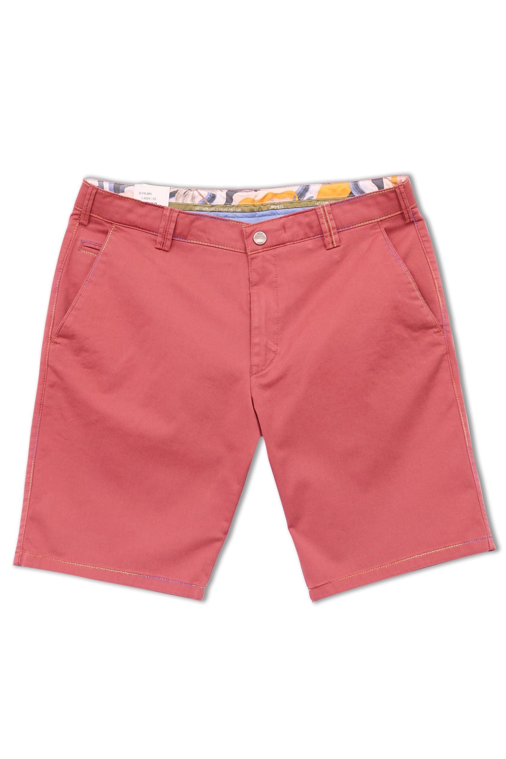 Meyer B-Palma Rainbow Stitch Cotton Stretch Shorts - Raspberry