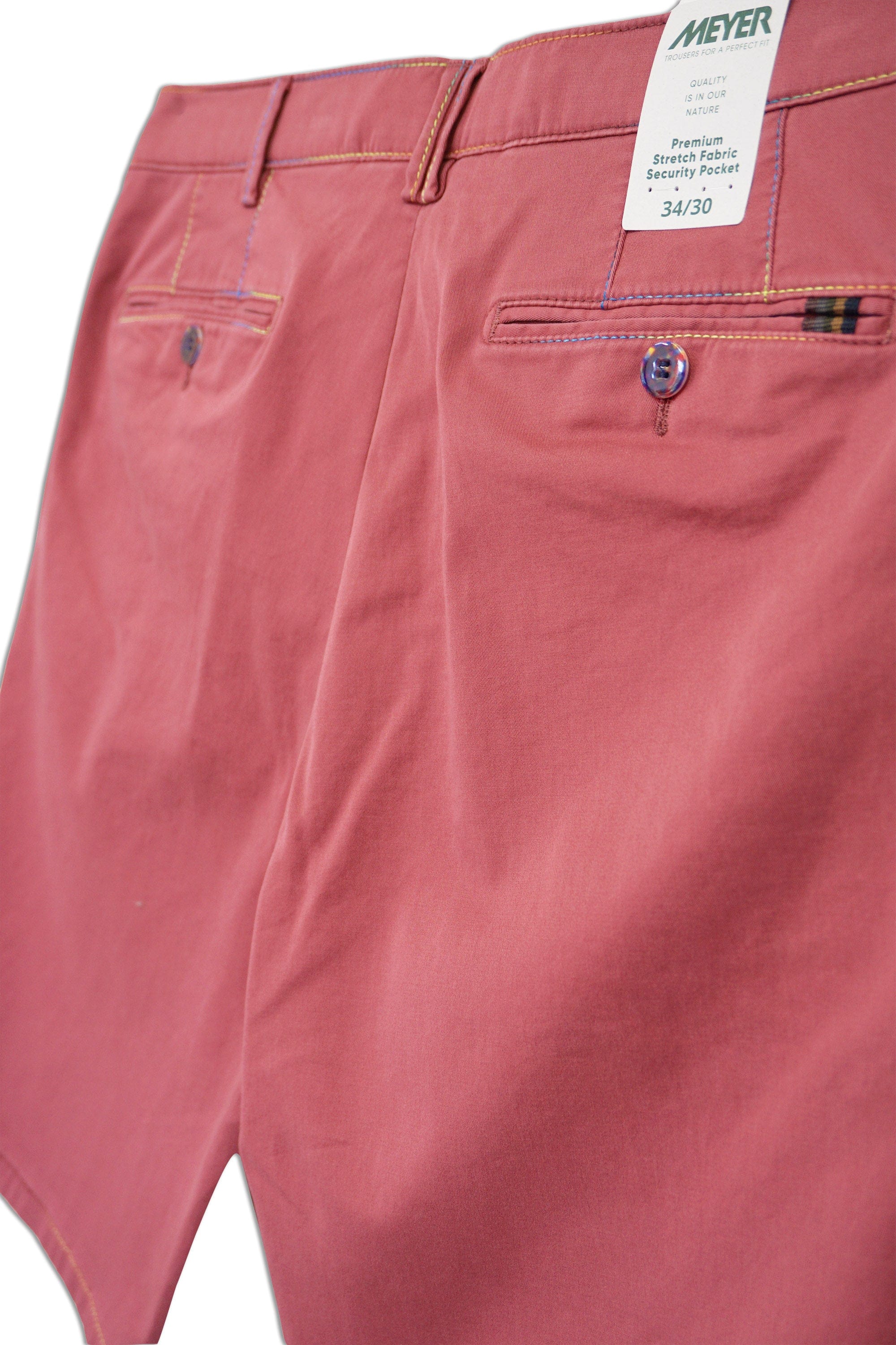 Meyer B-Palma Rainbow Stitch Cotton Stretch Shorts - Raspberry