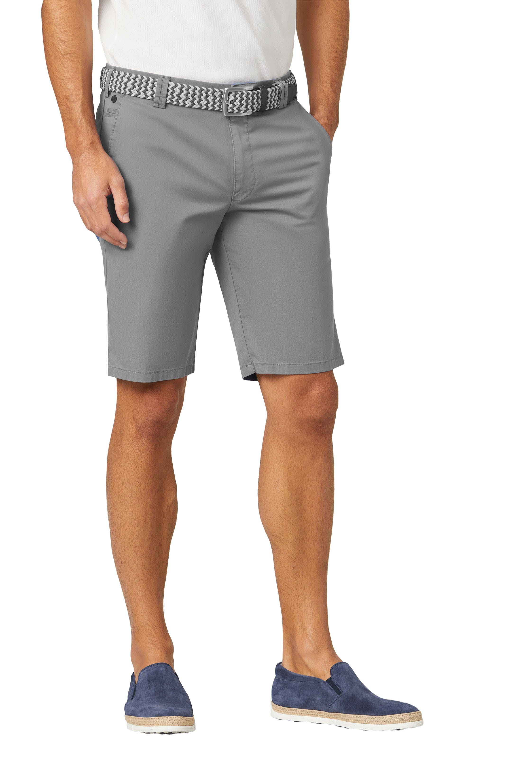 Meyer B-Palma Stretch Cotton Twill Shorts - Smoke Grey